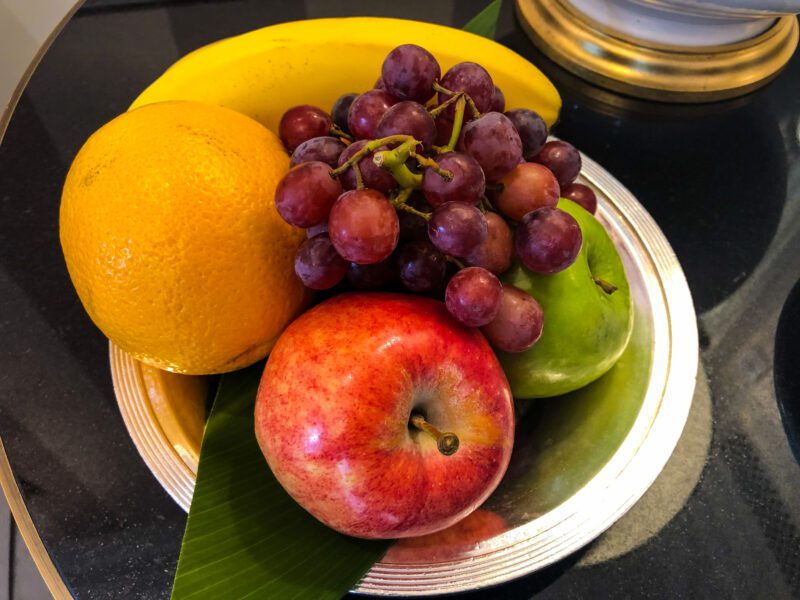 St Regis New York 5th Avenue Suite complimentary fruit close-up