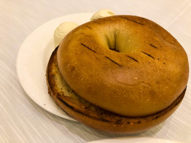 St Regis New York Astor Court bagel with cream cheese