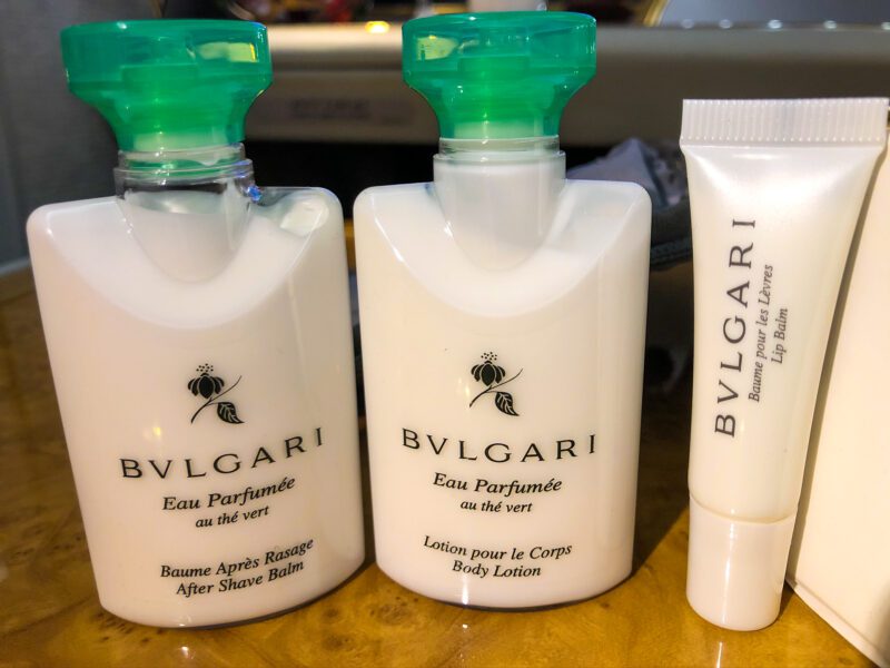 Emirates A380 First Class Bulgari Amenities