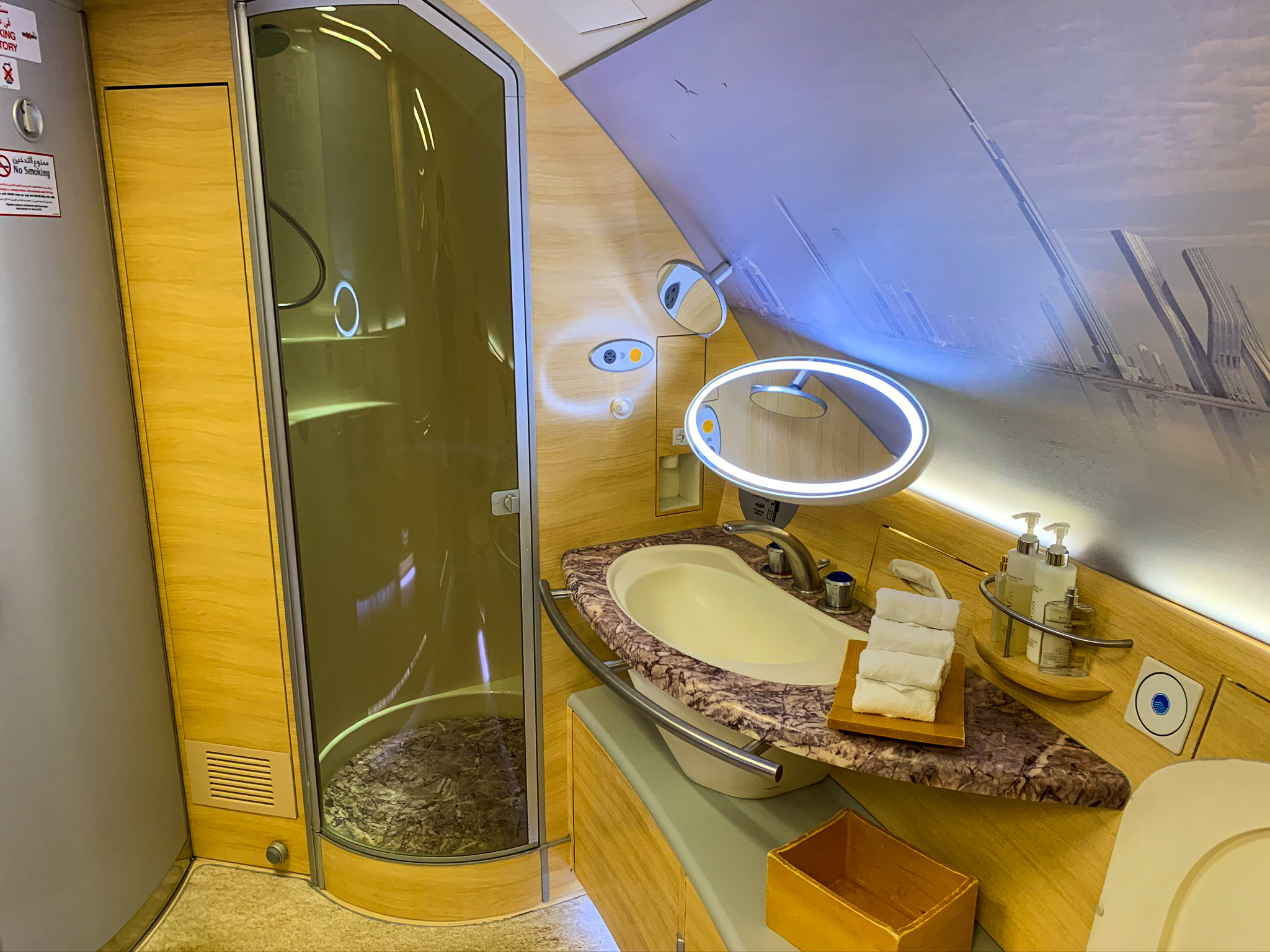 Emirates A380 First Class In Flight Shower