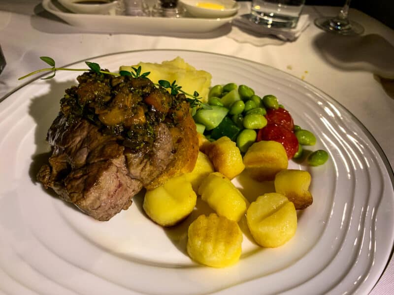 Emirates A380 First Class Steak