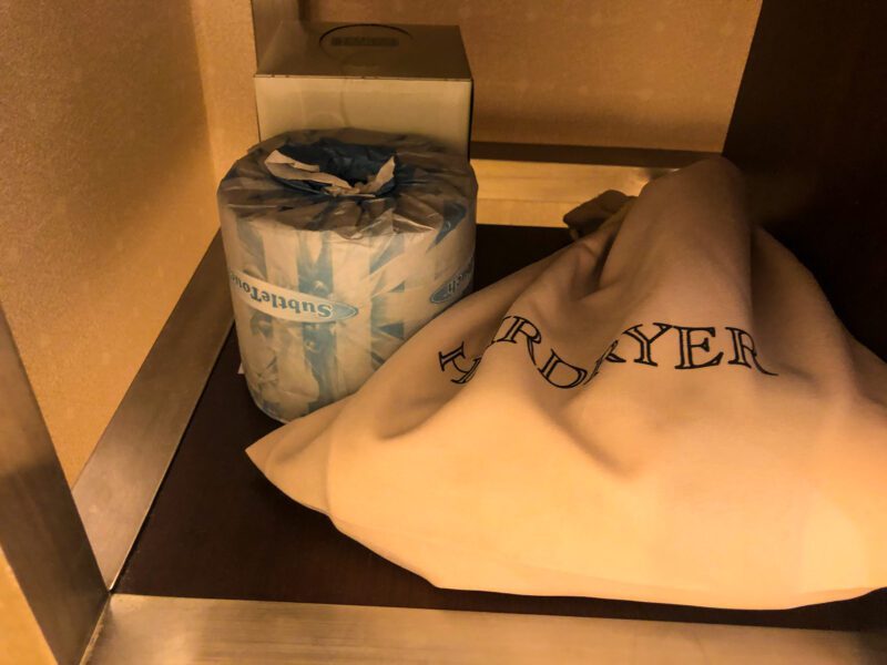 Hilton New York Times Square hairdryer extra toilet paper