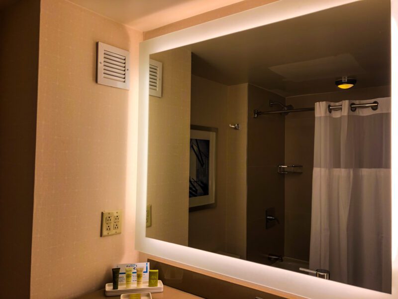 Hilton New York Times Square lighted mirror