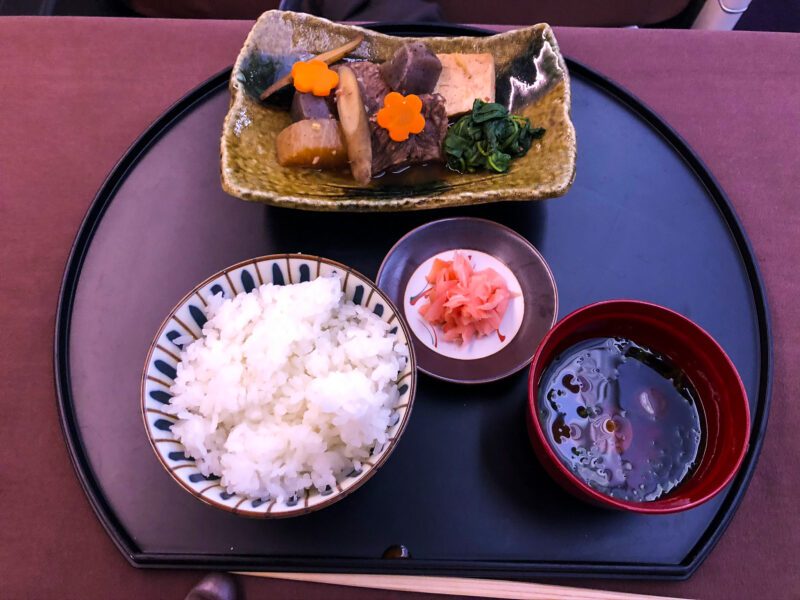 Japan Airlines First Class Japanese Main Course