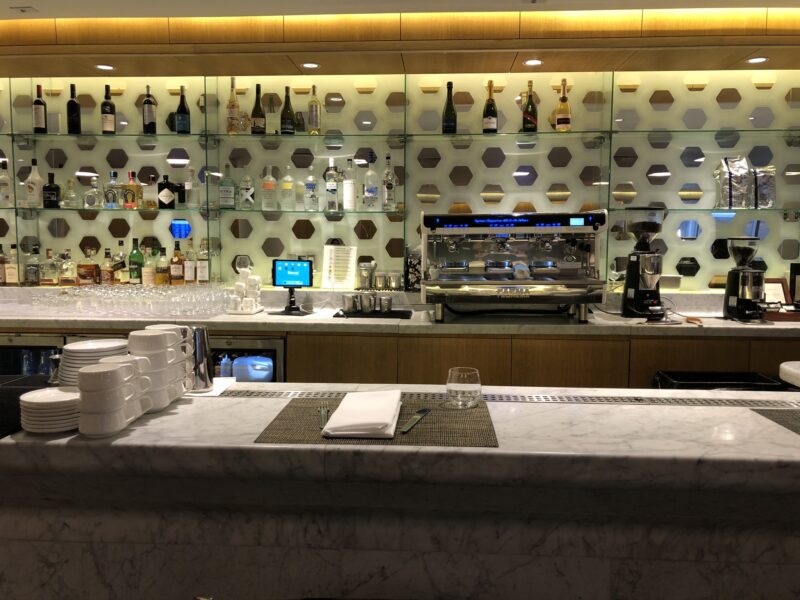 Qantas First Class Lounge Lax Bar Display