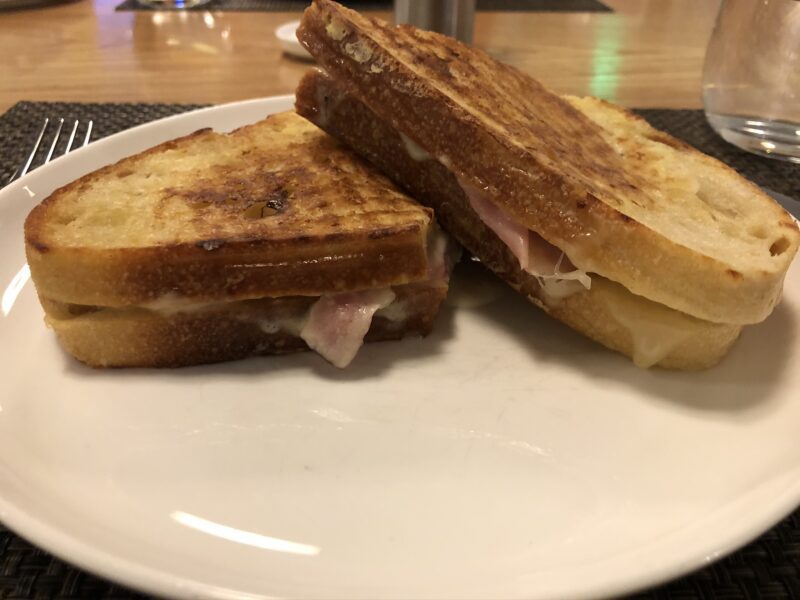 Qantas First Class Lounge Lax Croque Monsieur