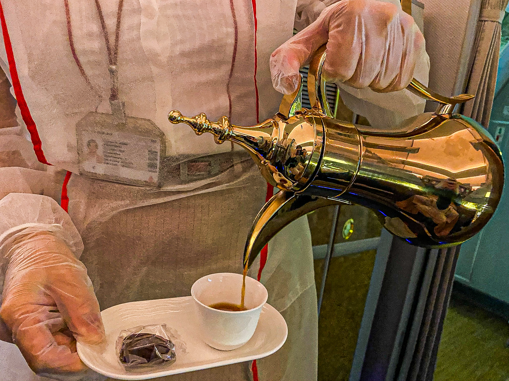 Emirates 777 First Class Arabic Coffee And Dates