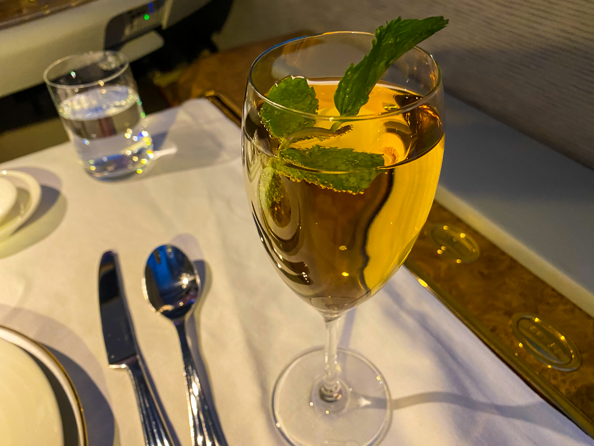 Emirates 777 First Class Apple Spritzer