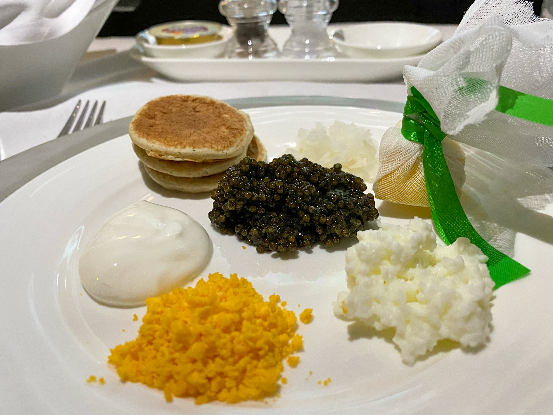 Emirates 777 First Class Caviar Course