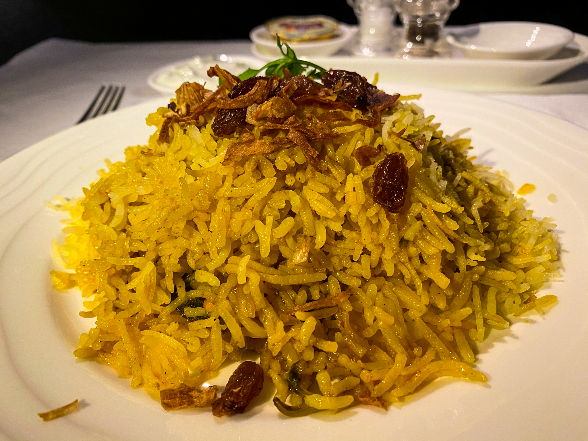 Emirates 777 First Class Chicken Biryani