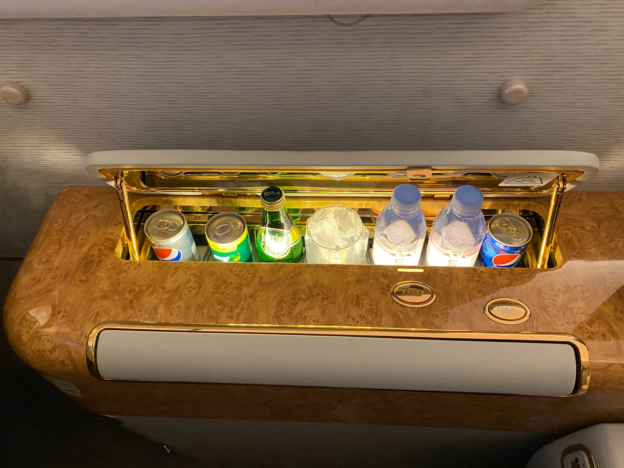 Emirates 777 First Class Minibar