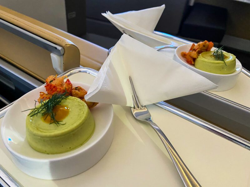 Lufthansa 747-8 First Class Amuse Bouche