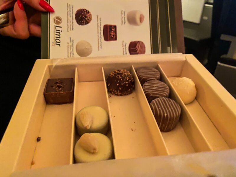 Lufthansa 747-8 First Class Chocolates