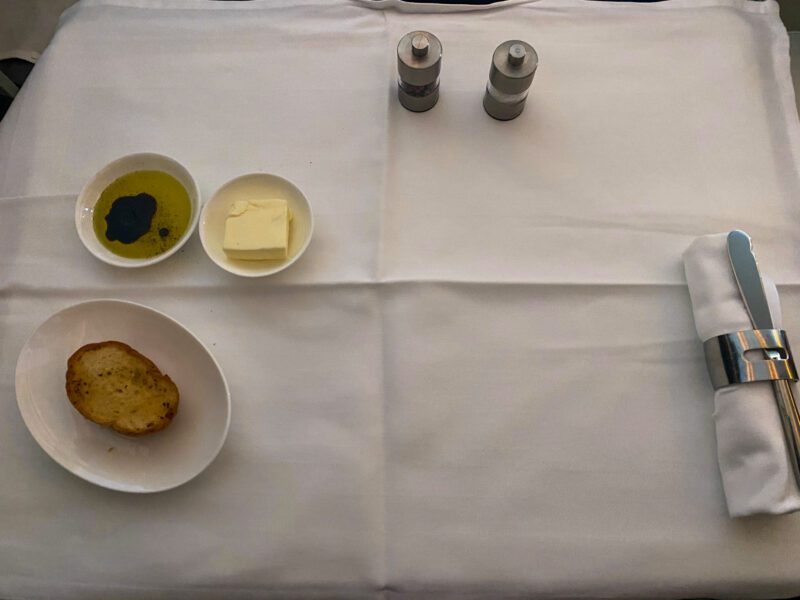 Lufthansa 747-8 First Class Table Setting