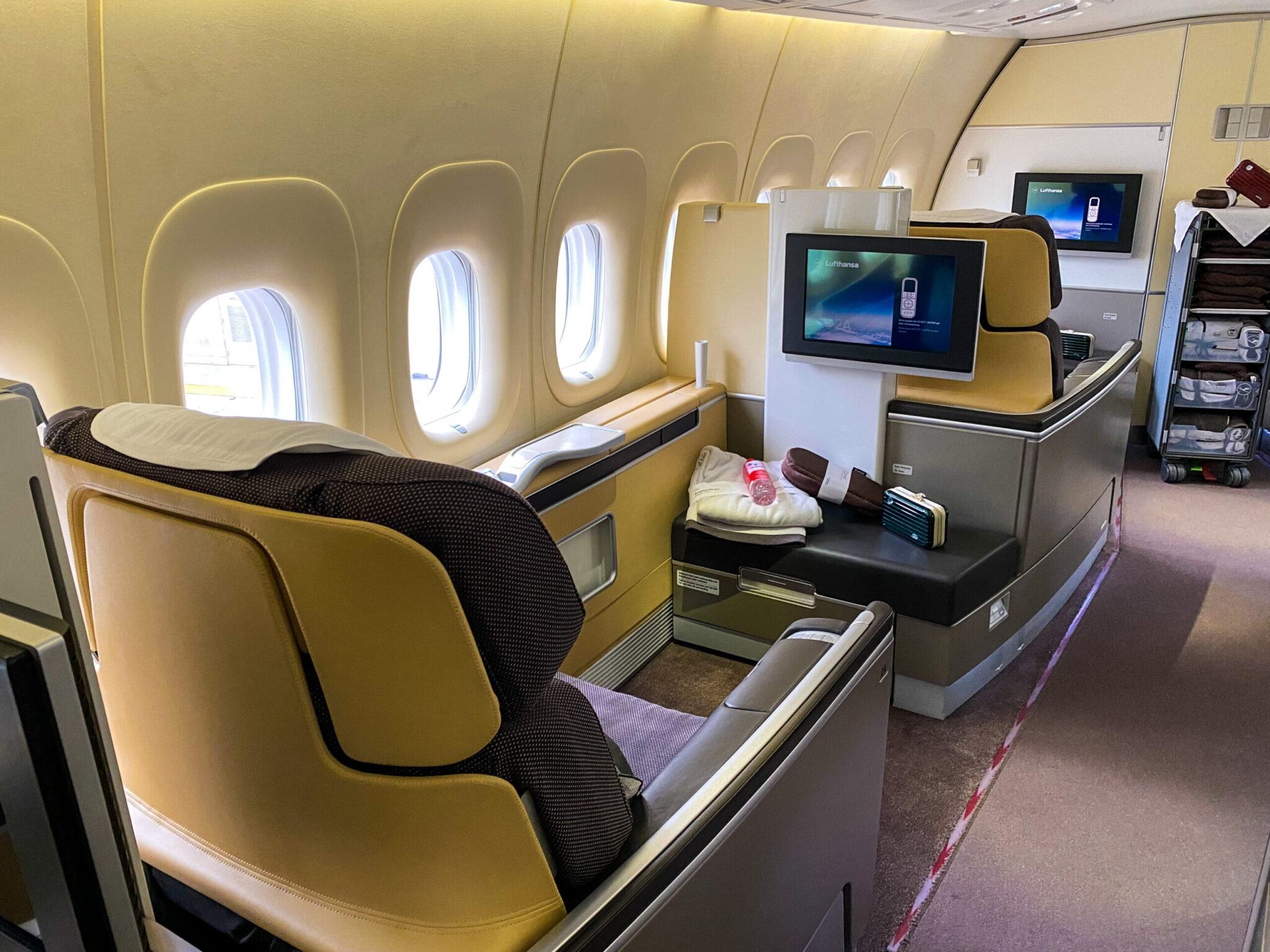 Lufthansa first class rear view