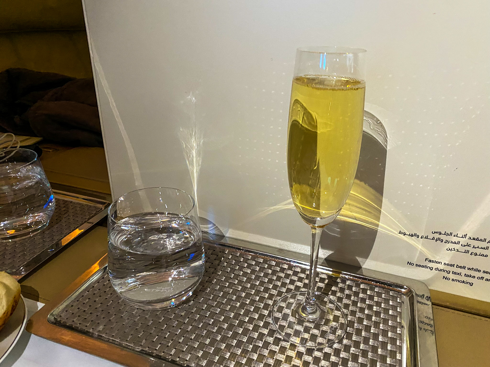 Etihad first class Champagne