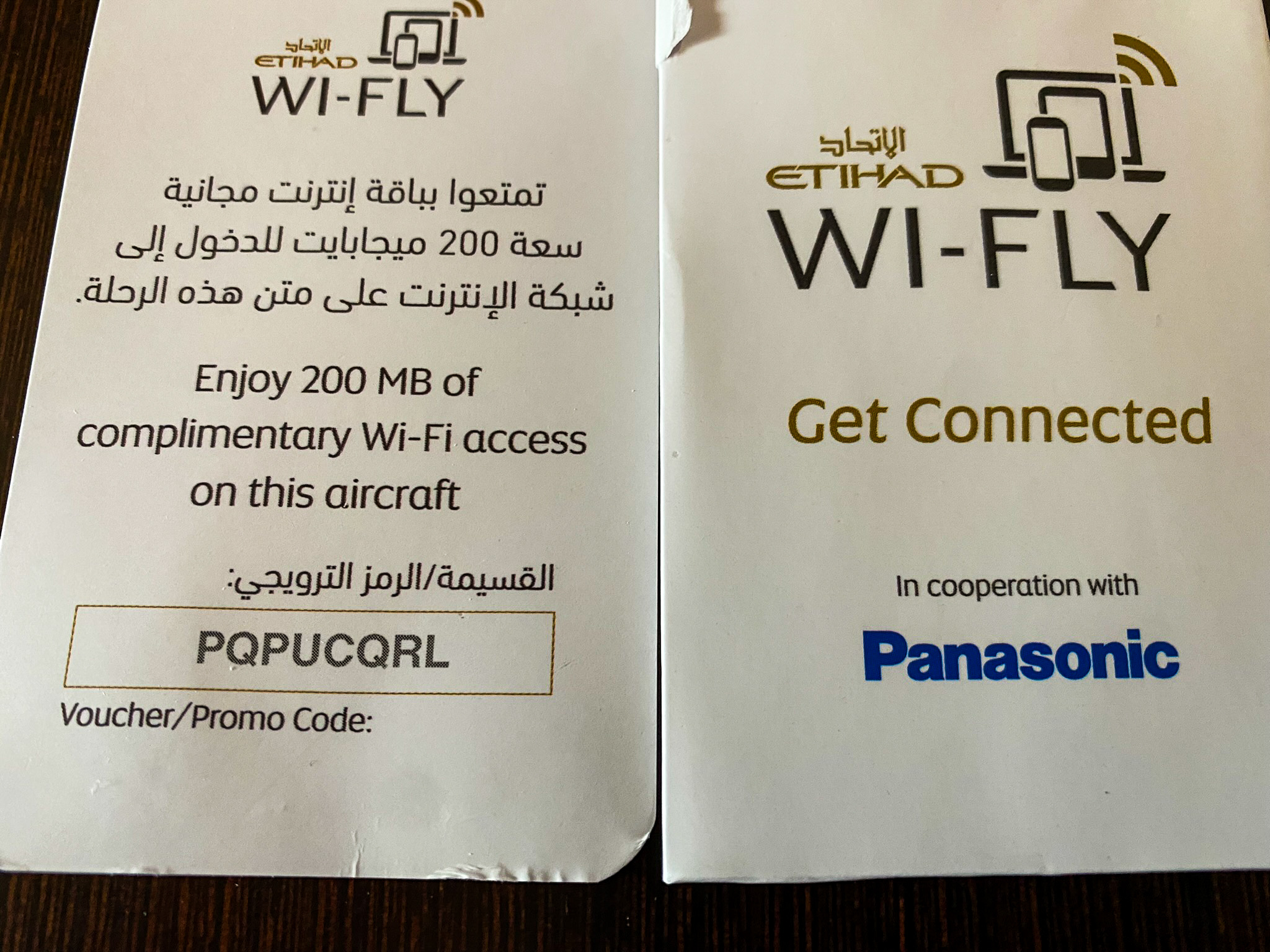 Etihad first class Wi-Fi