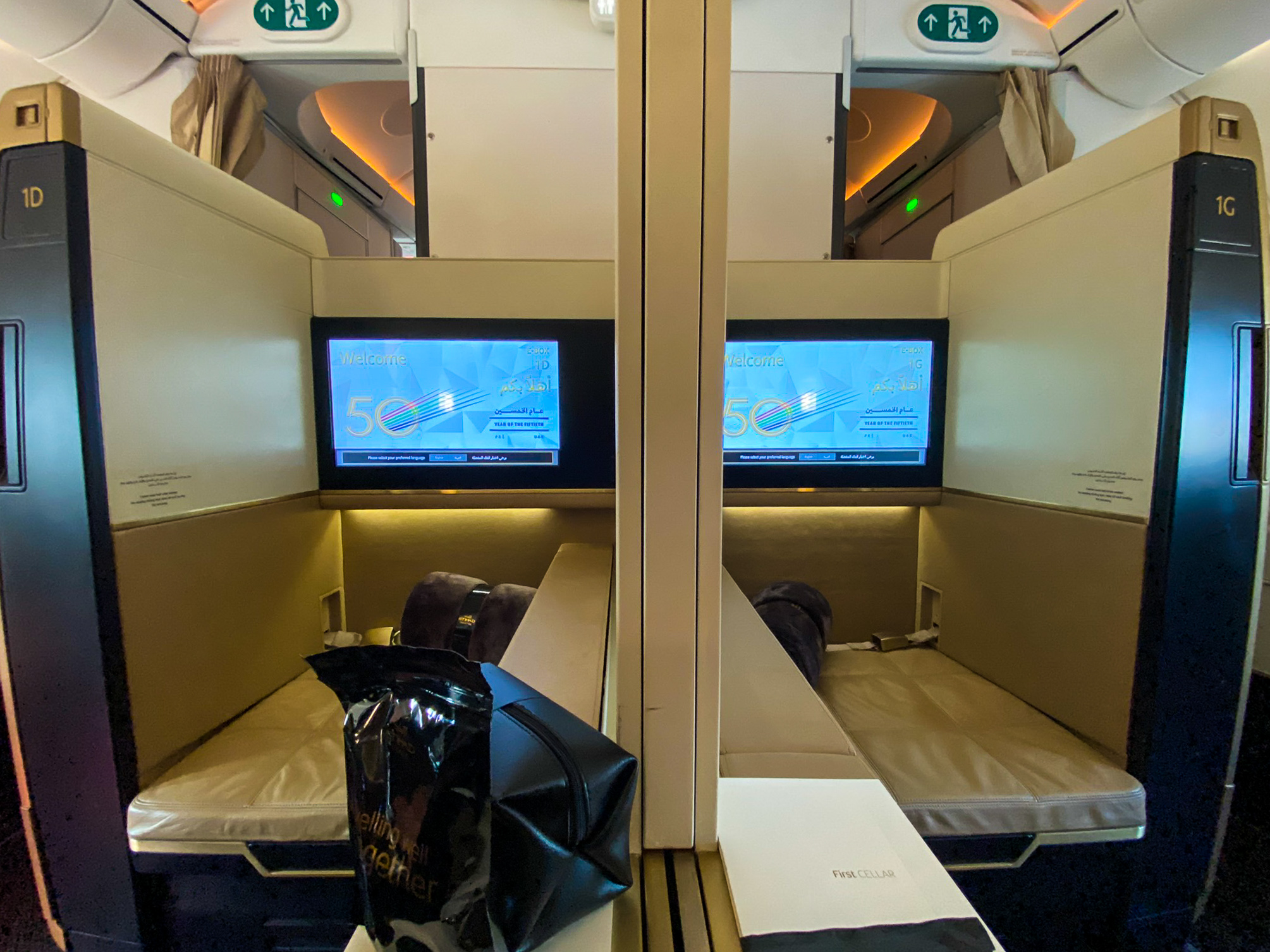 Etihad first class middle seat POV