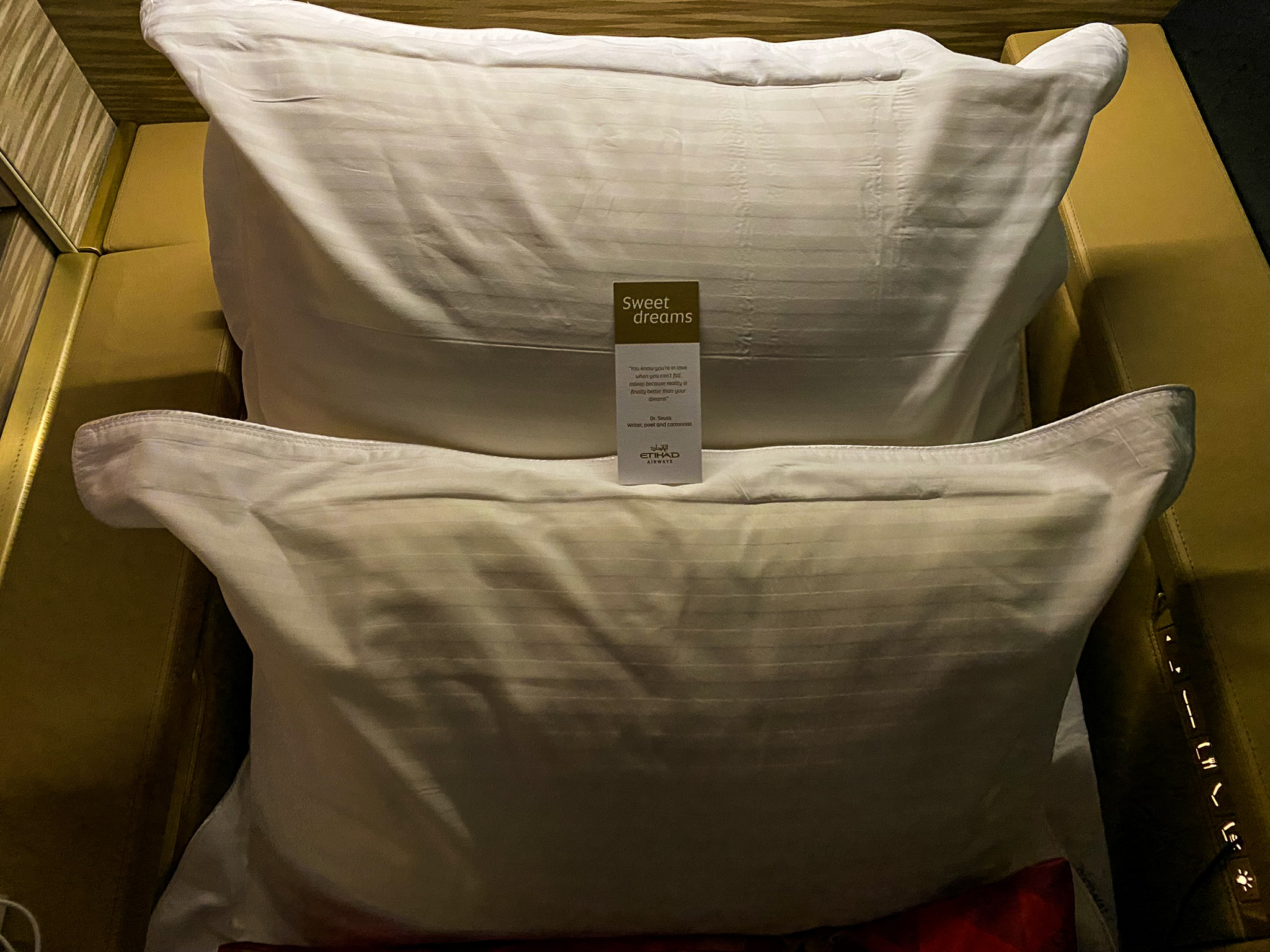 Etihad first class pillows