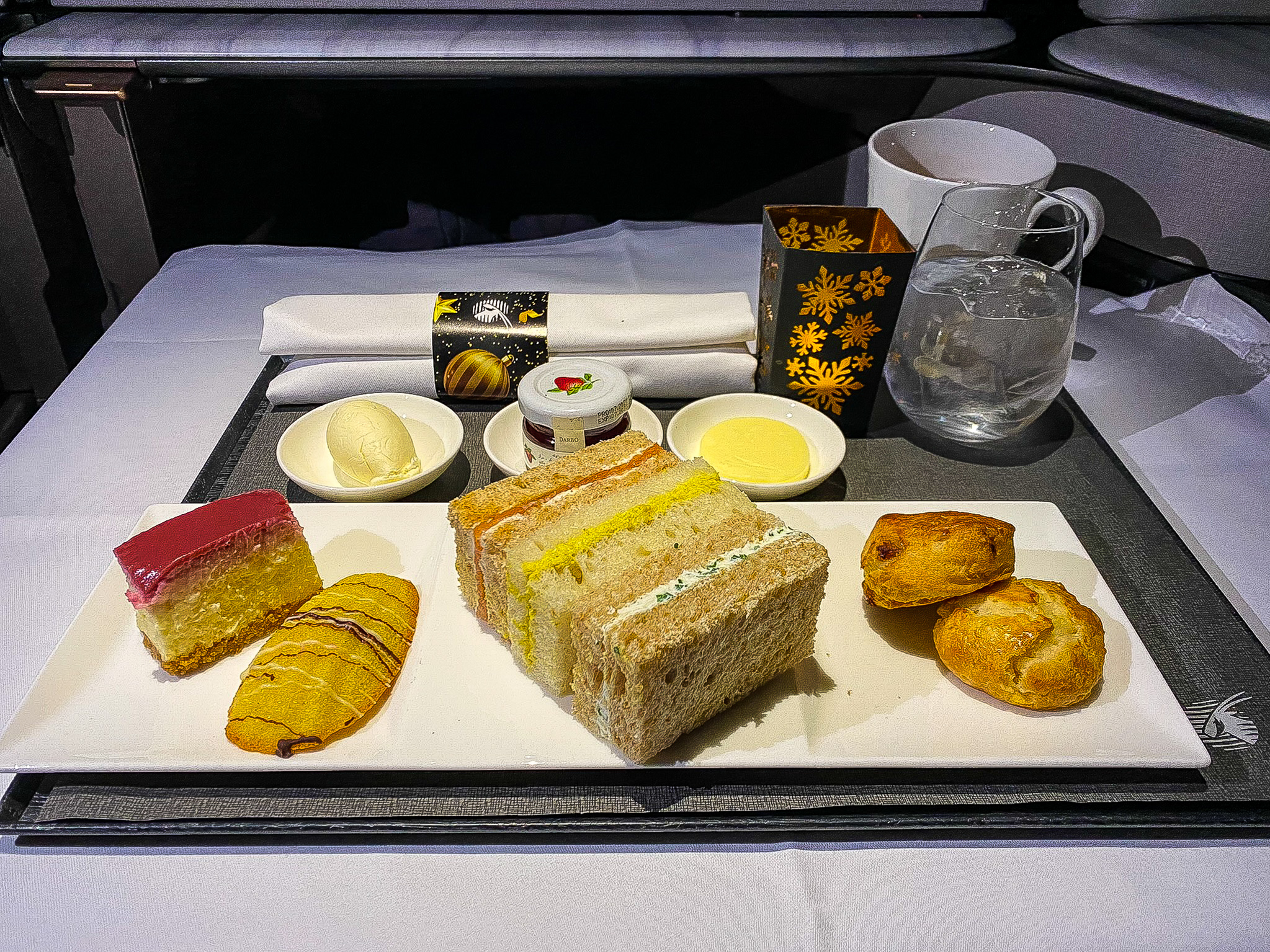 Qatar Airways Qsuites afternoon tea