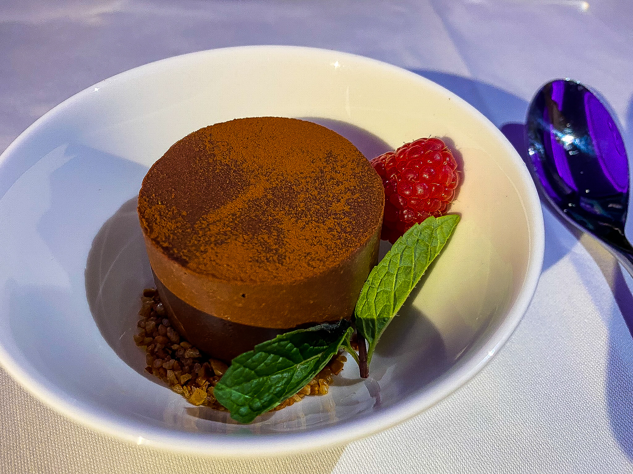 Qatar Airways Qsuites dark chocolate fondant