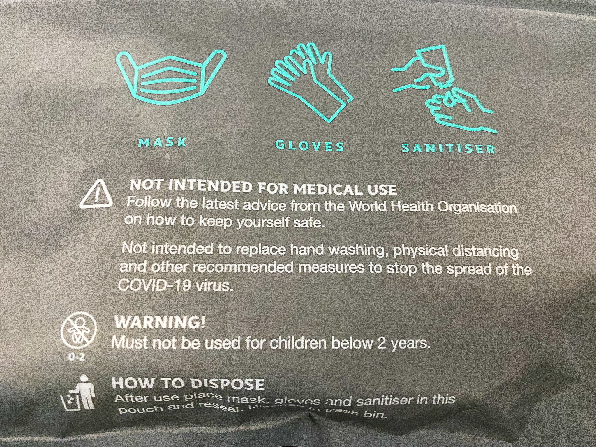 Qatar Airways Qsuites hygiene kit