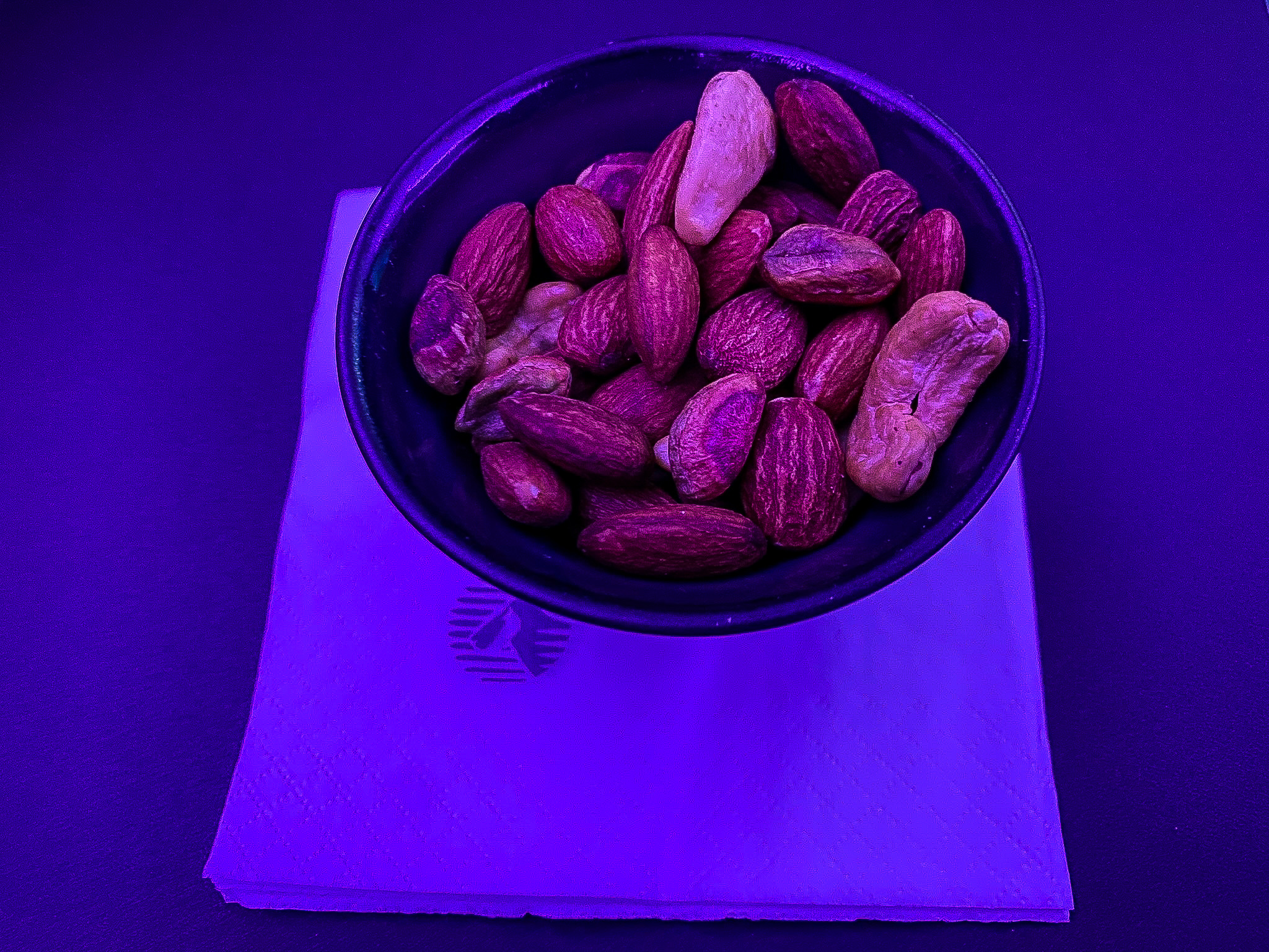 Qatar Airways Qsuites warm nuts