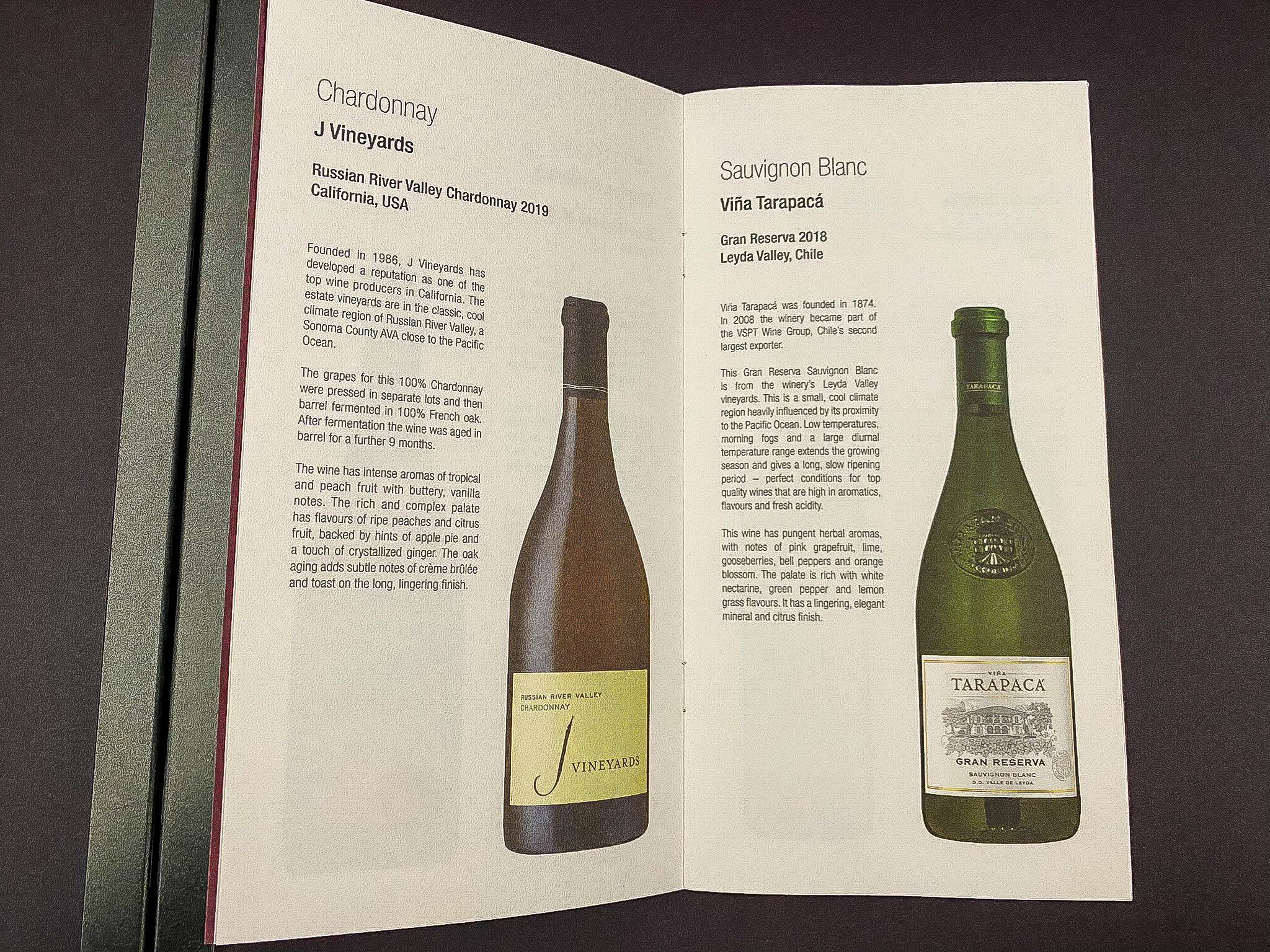 Qatar Airways Qsuites wine list 2