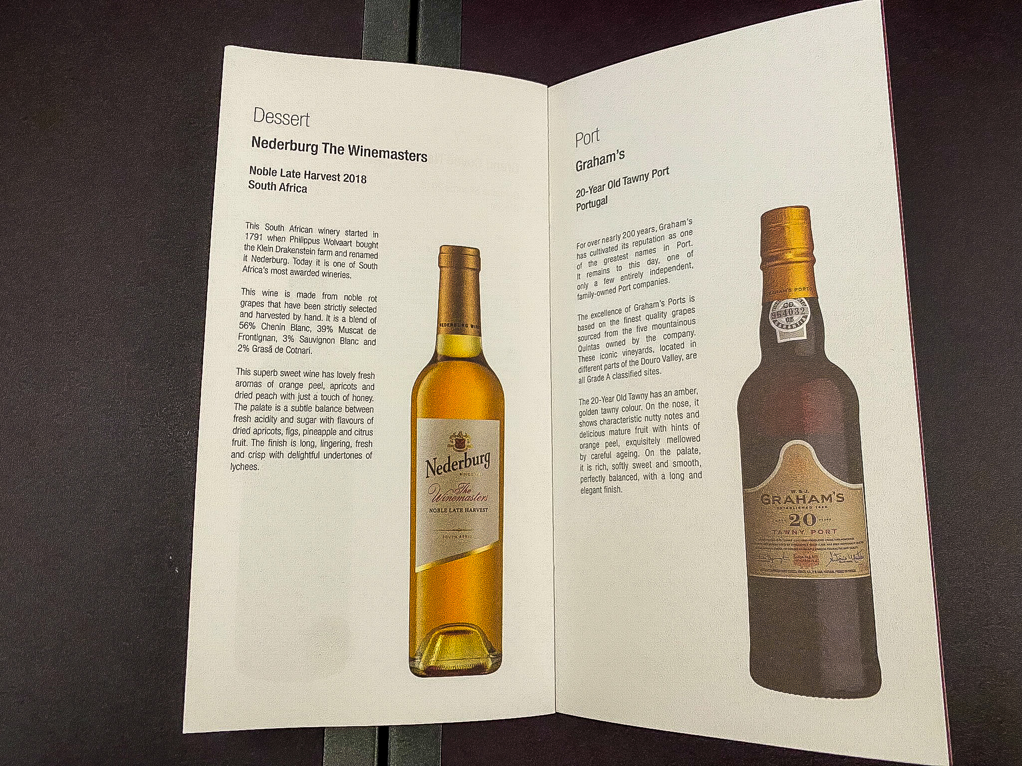 Qatar Airways Qsuites wine list 5