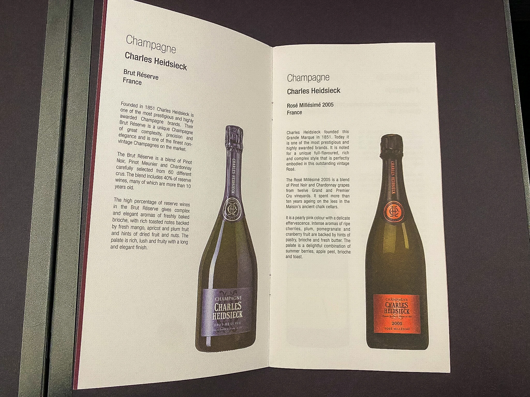 Qatar Airways Qsuites wine list