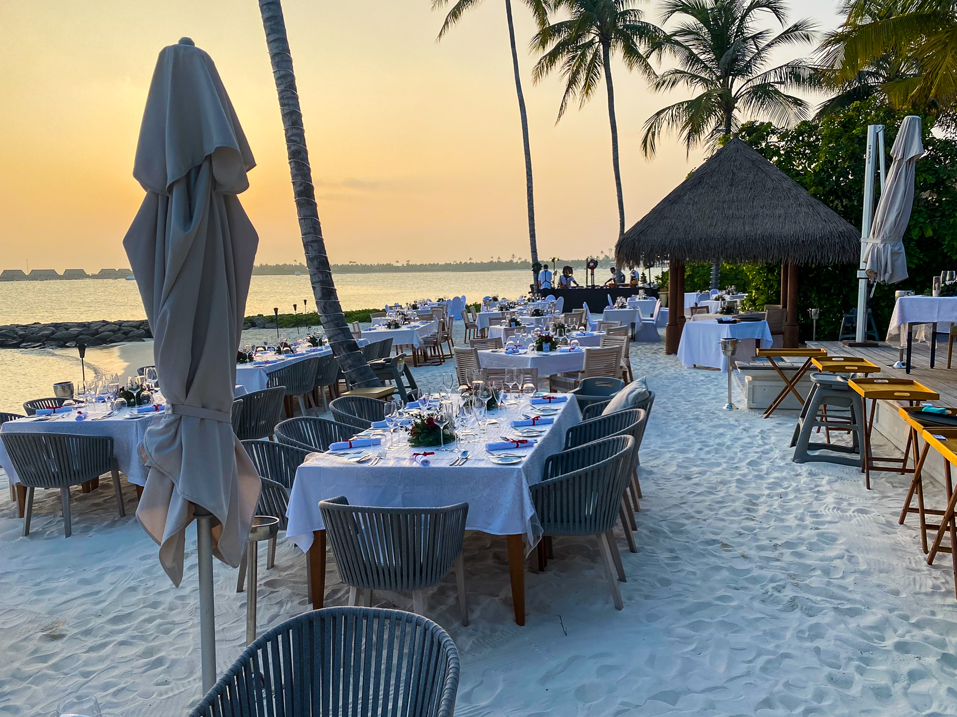 Waldorf Astoria Maldives Ithaafushi Christmas Eve Gala outdoor seating 2