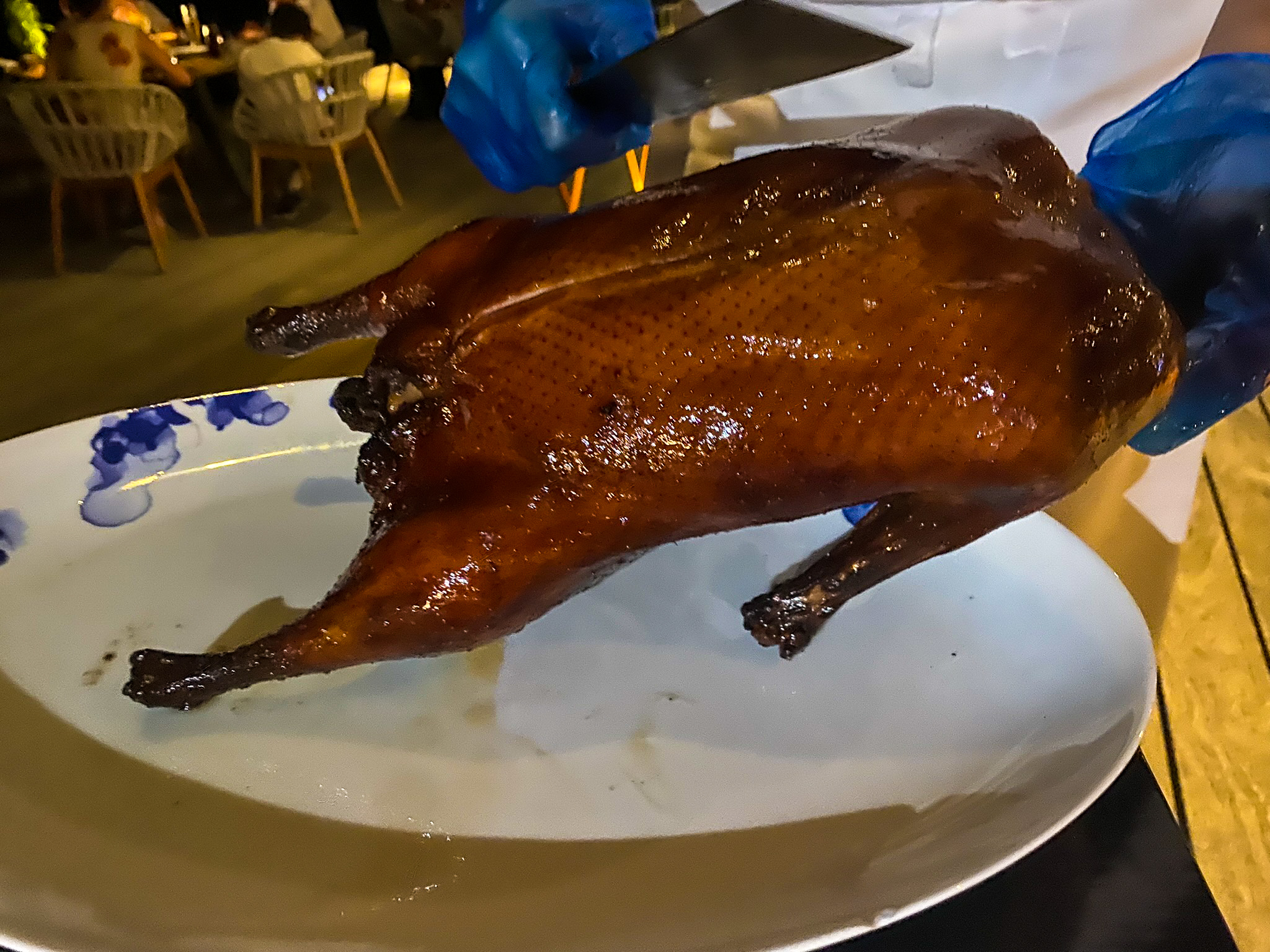 Waldorf Astoria Maldives Ithaafushi Li Long Peking duck whole