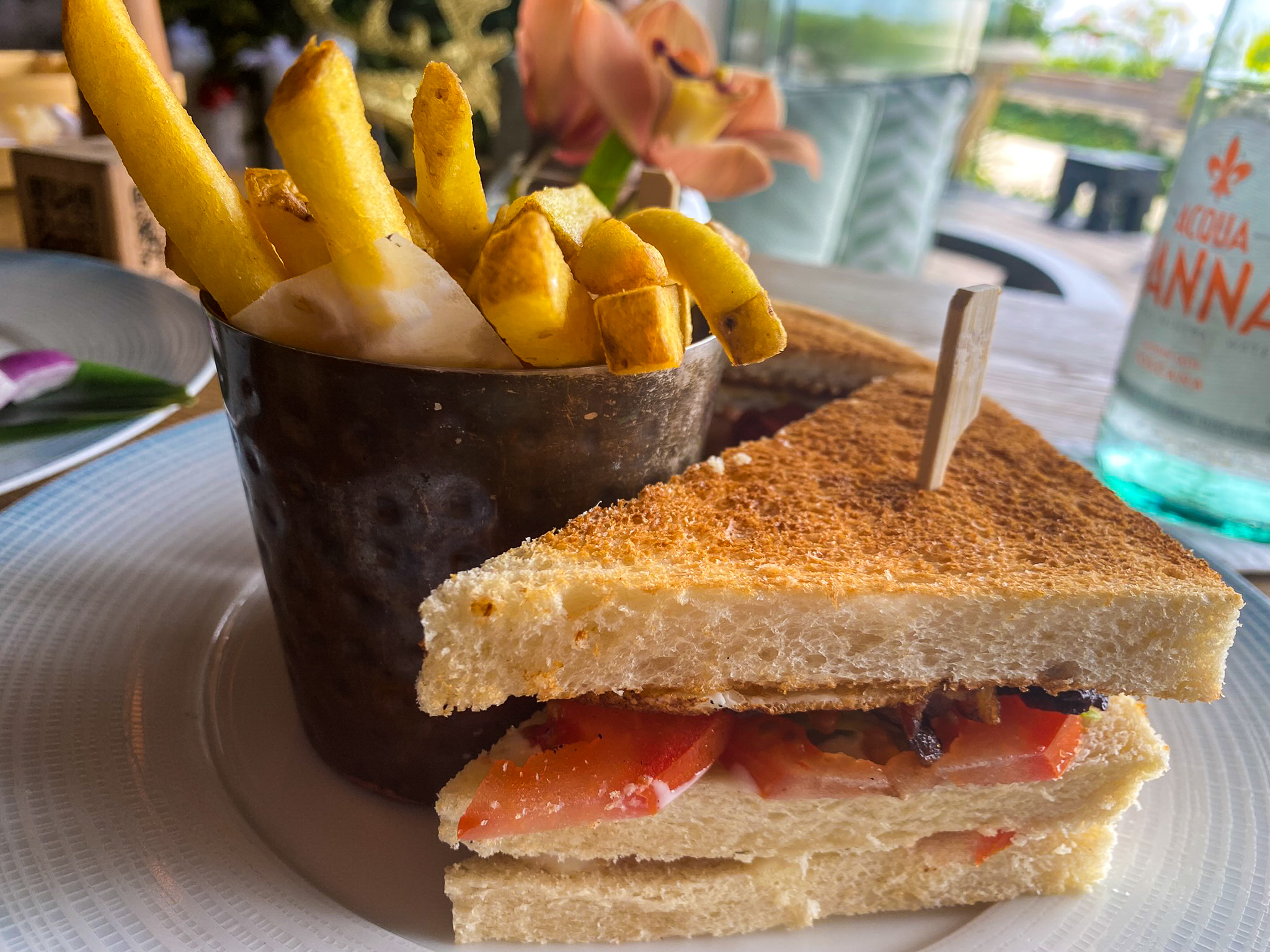 Waldorf Astoria Maldives Ithaafushi Peacock Alley club sandwich