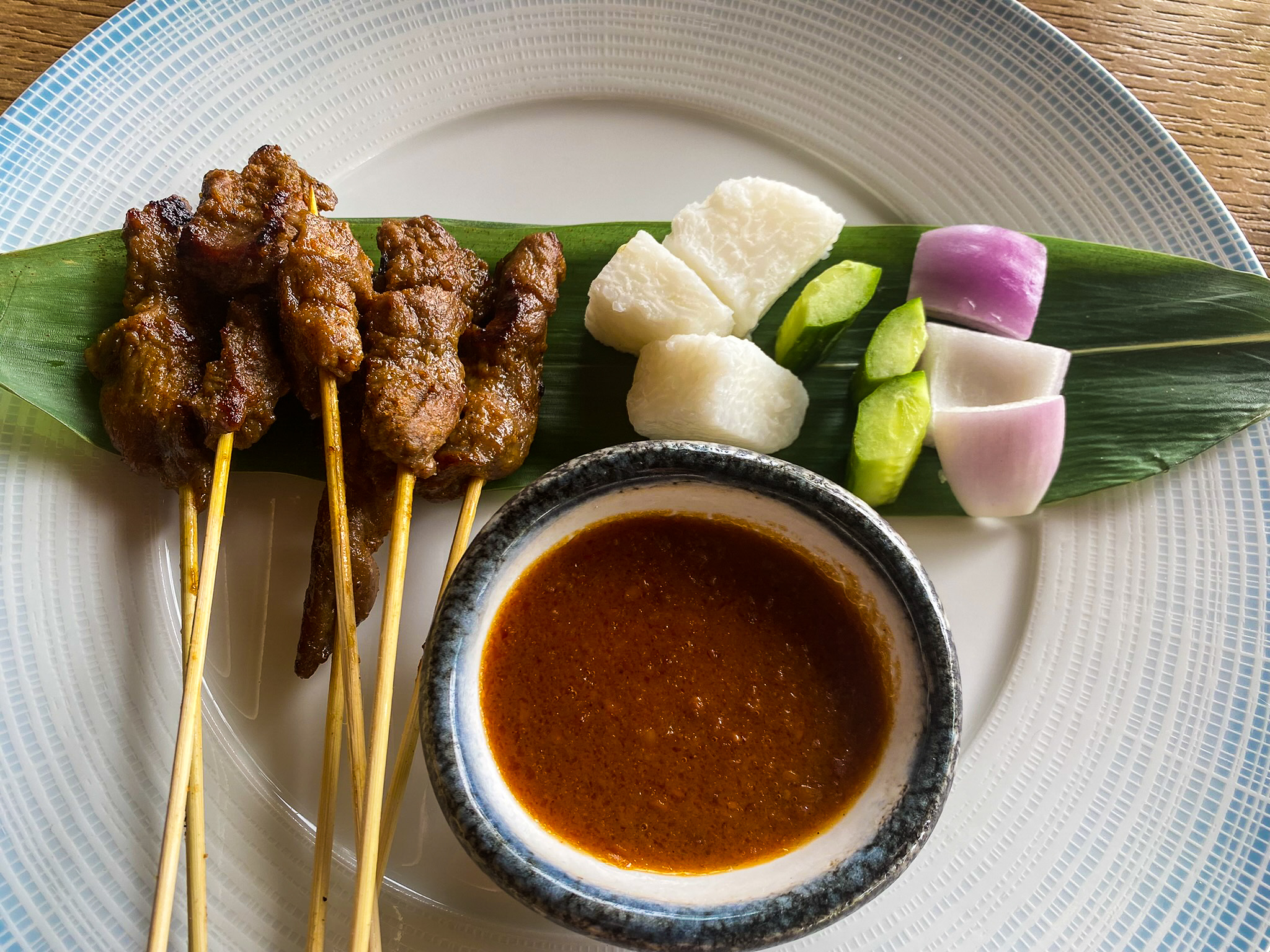 Waldorf Astoria Maldives Ithaafushi Peacock Alley satay