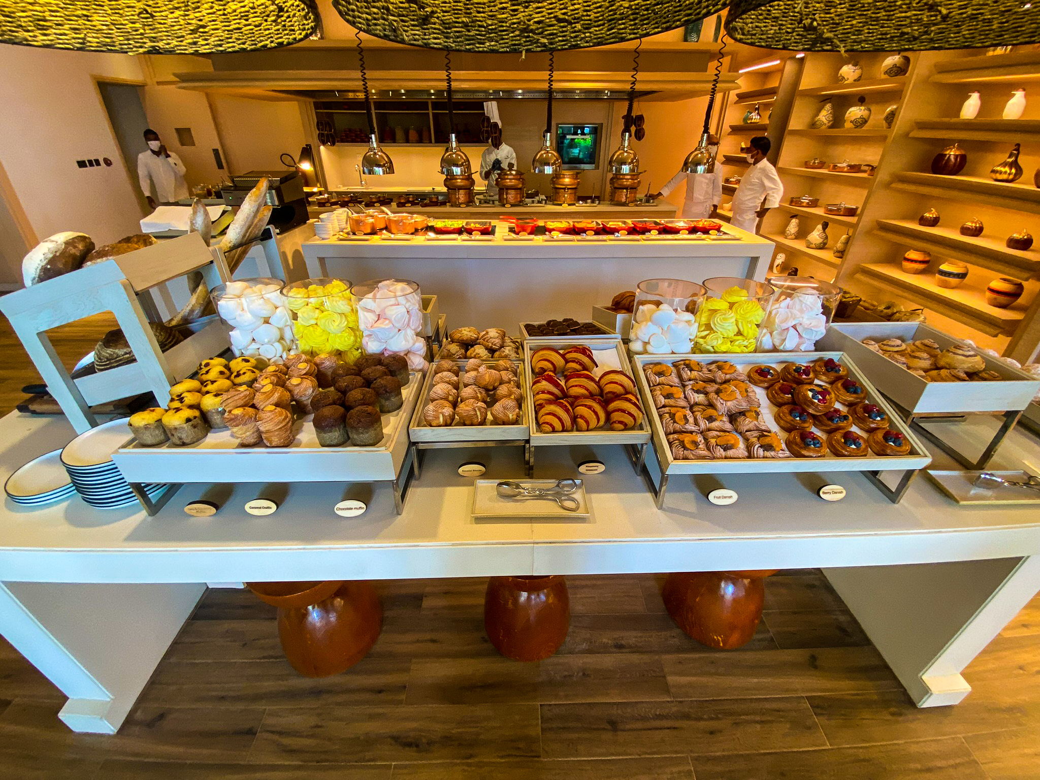 Waldorf Astoria Maldives Ithaafushi Tasting Table breakfast spread