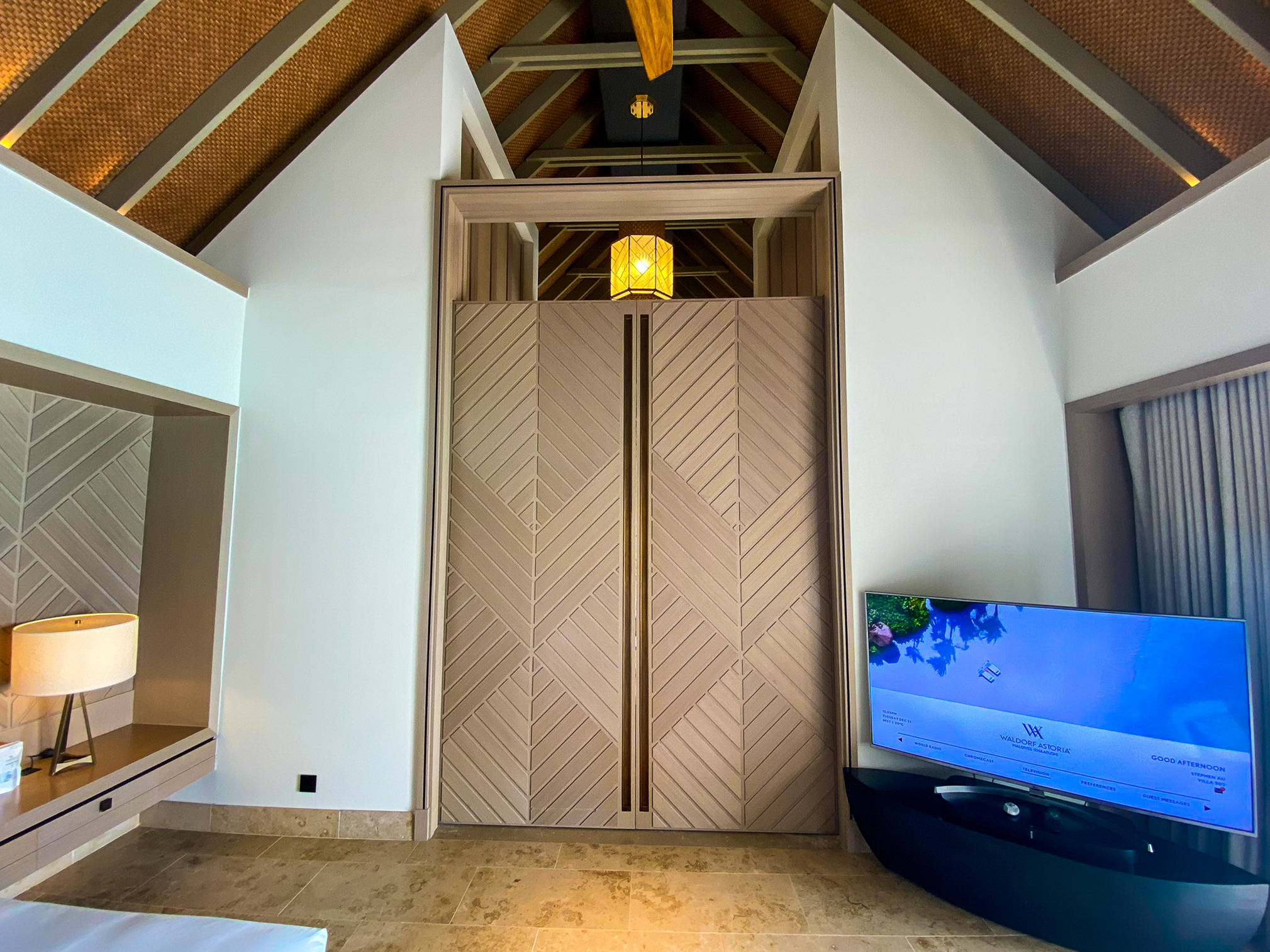 Waldorf Astoria Maldives Ithaafushi king reef villa double doors