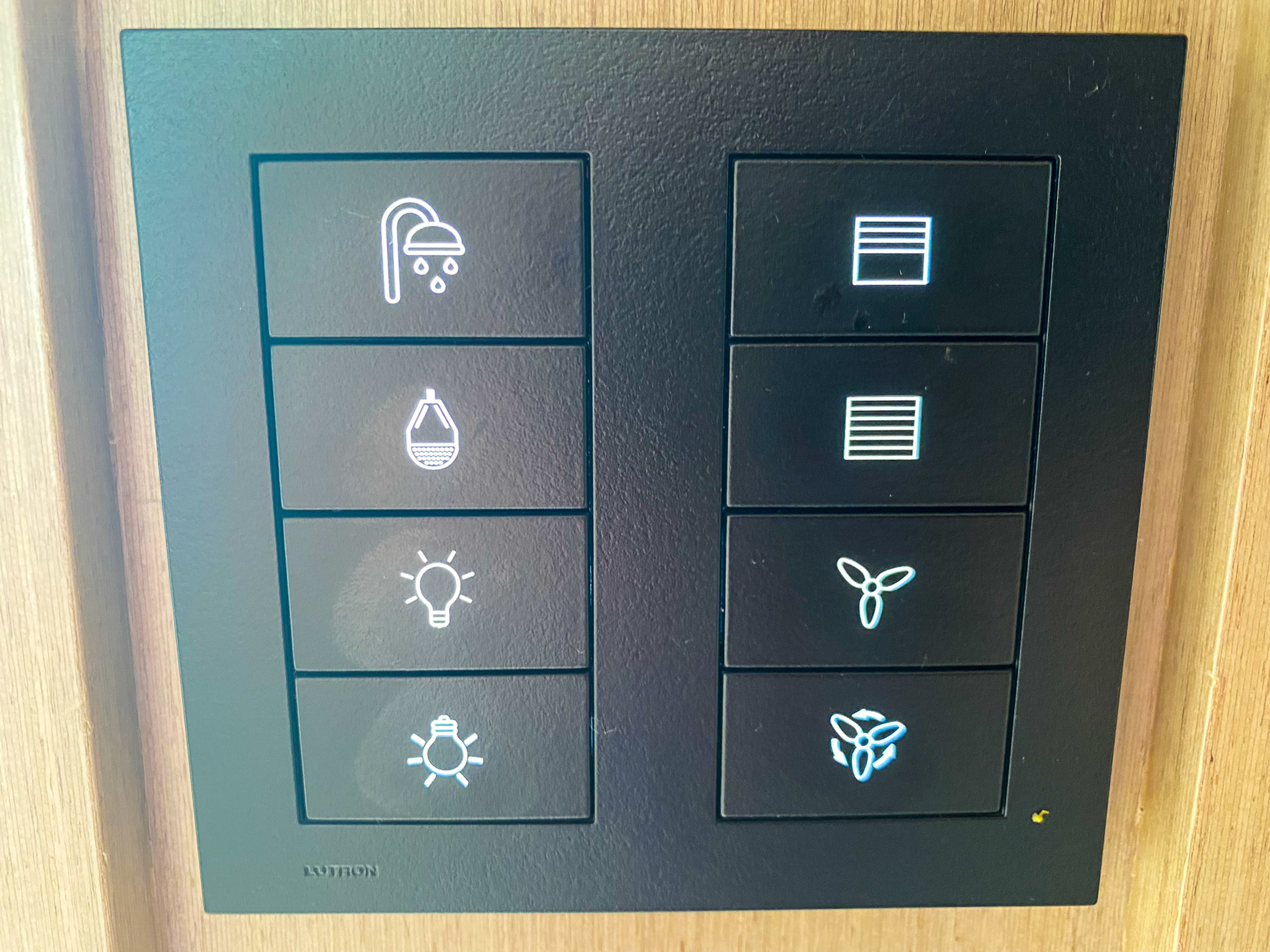 Waldorf Astoria Maldives Ithaafushi king reef villa in-room control panel