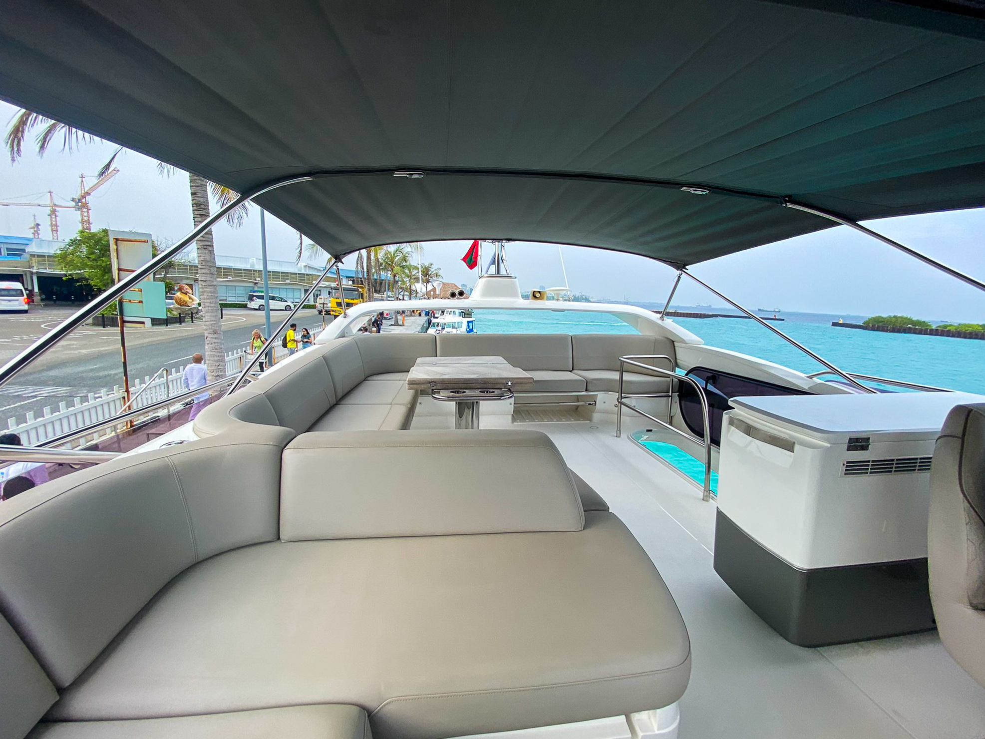 Waldorf Astoria Maldives Ithaafushi yacht upper deck