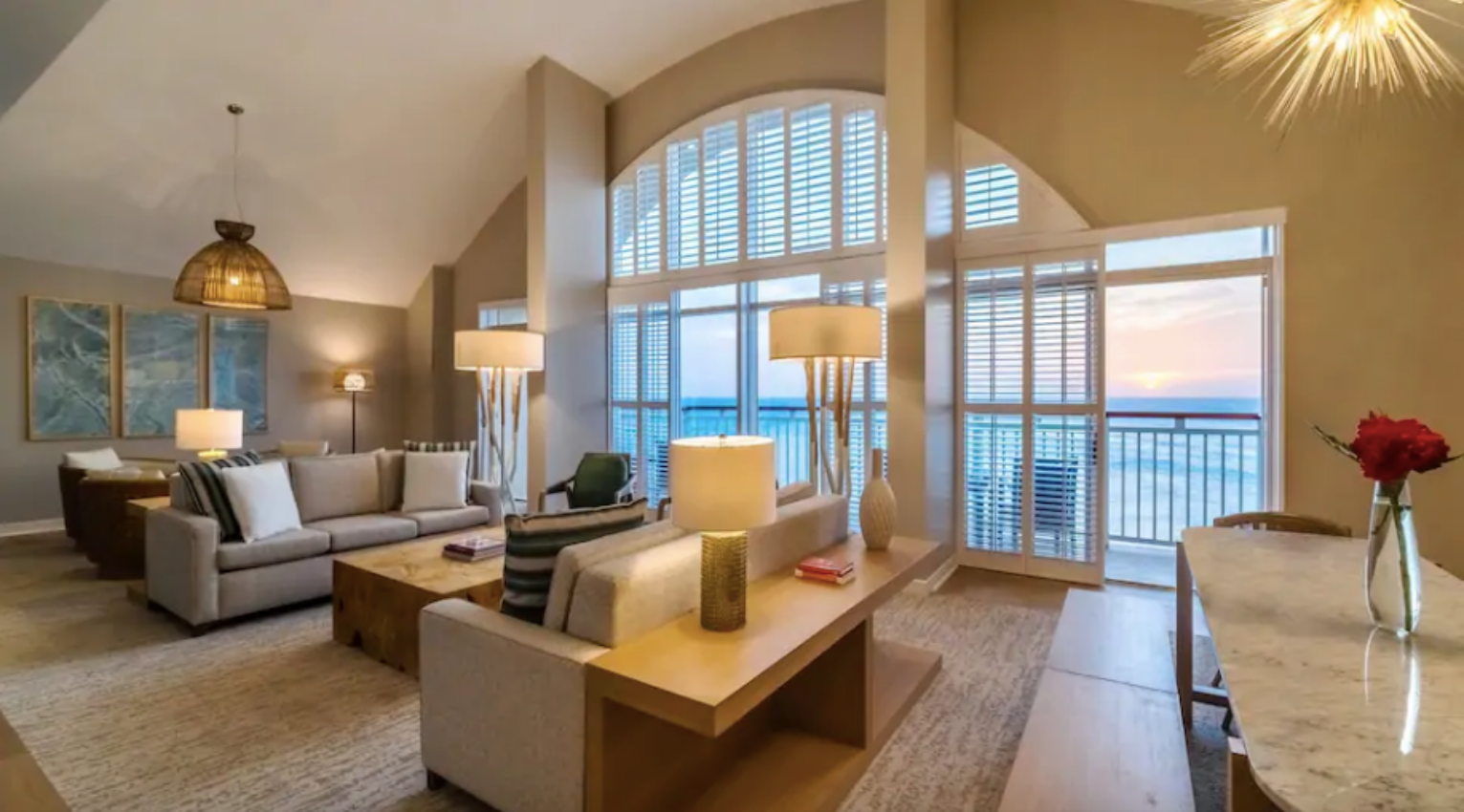 Hyatt Regency Aruba Resort and Spa Governors Suite Living Room Sunset