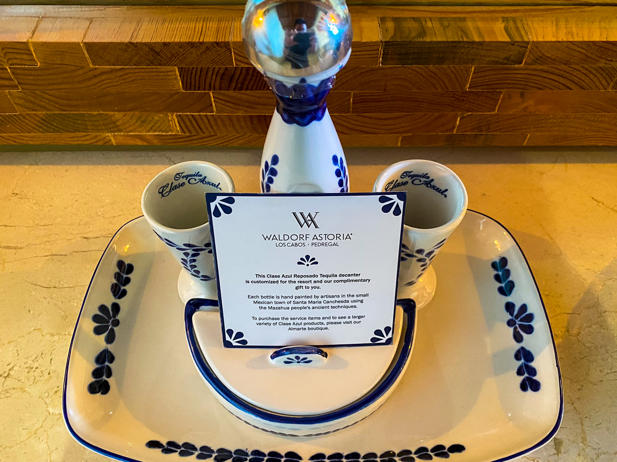 Waldorf Astoria Los Cabos Pedregal Clase Azul Reposado tequila amenity