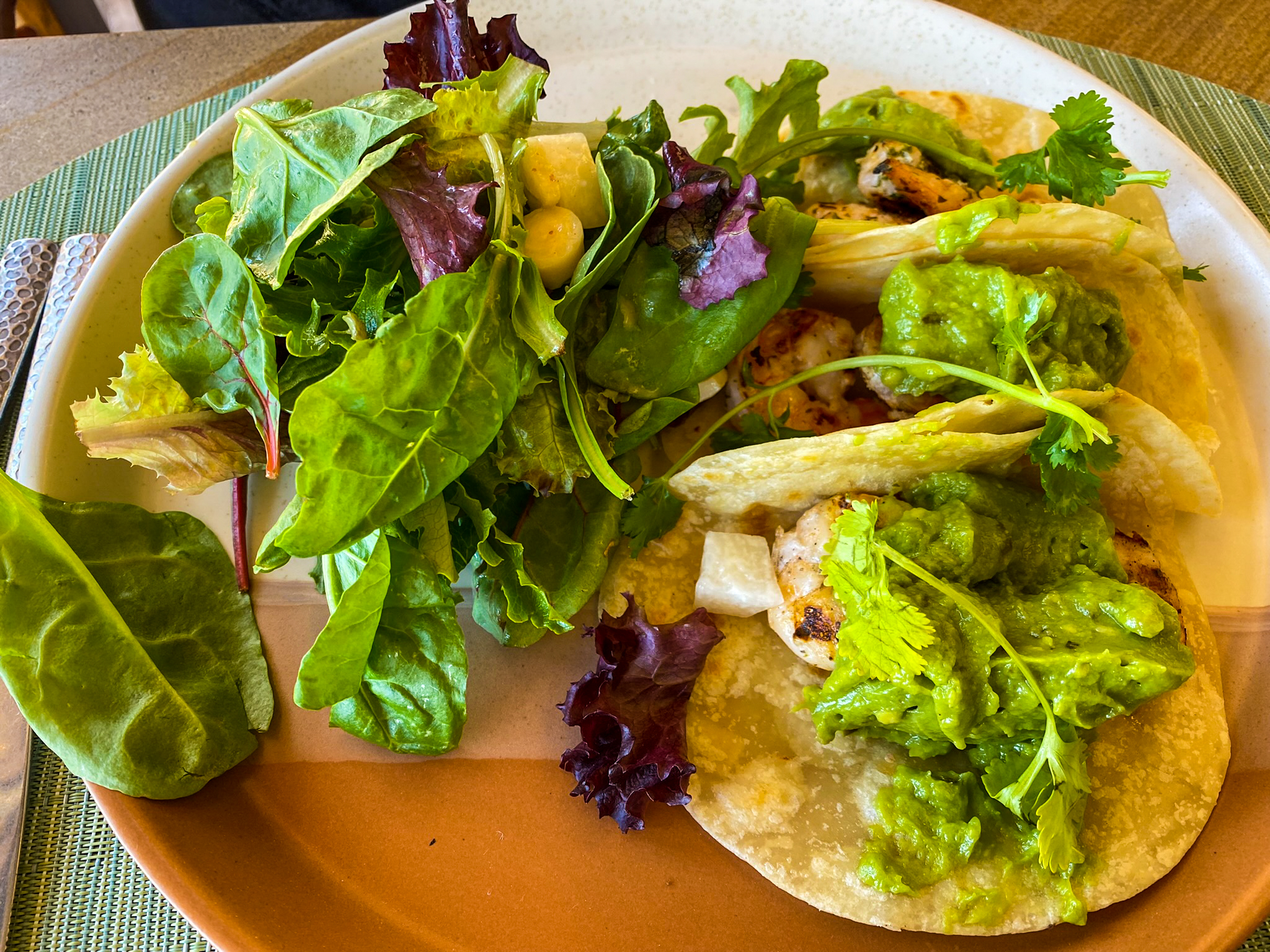 Waldorf Astoria Los Cabos Pedregal Don Manuel's grilled shrimp tacos