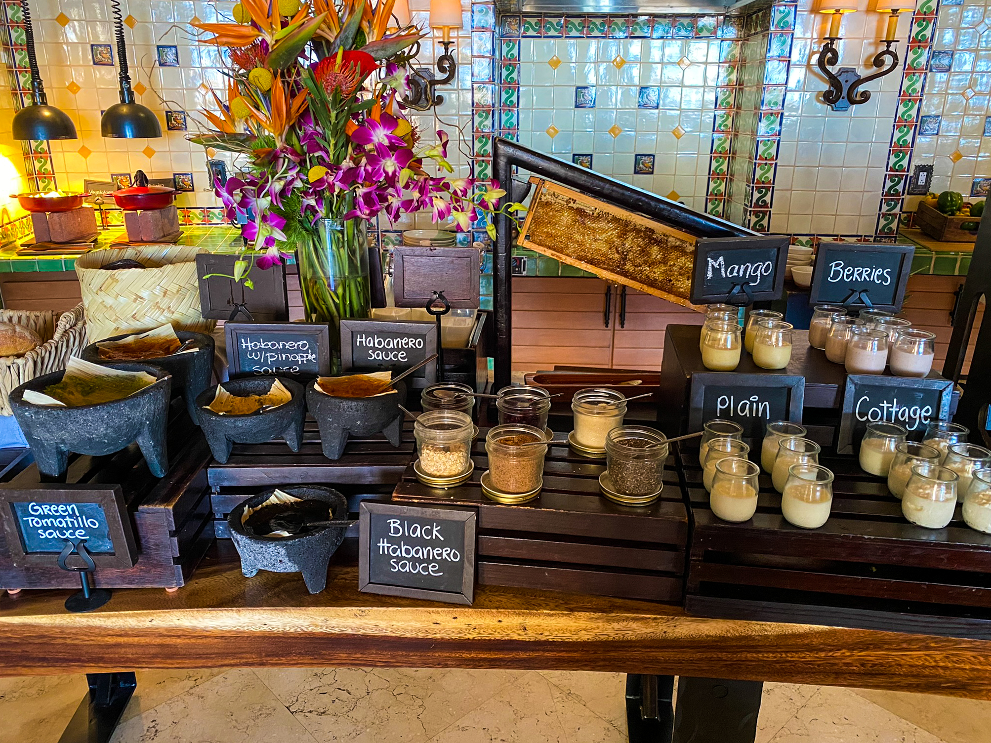 Waldorf Astoria Los Cabos Pedregal Don Manuel's sauce and yogurt station