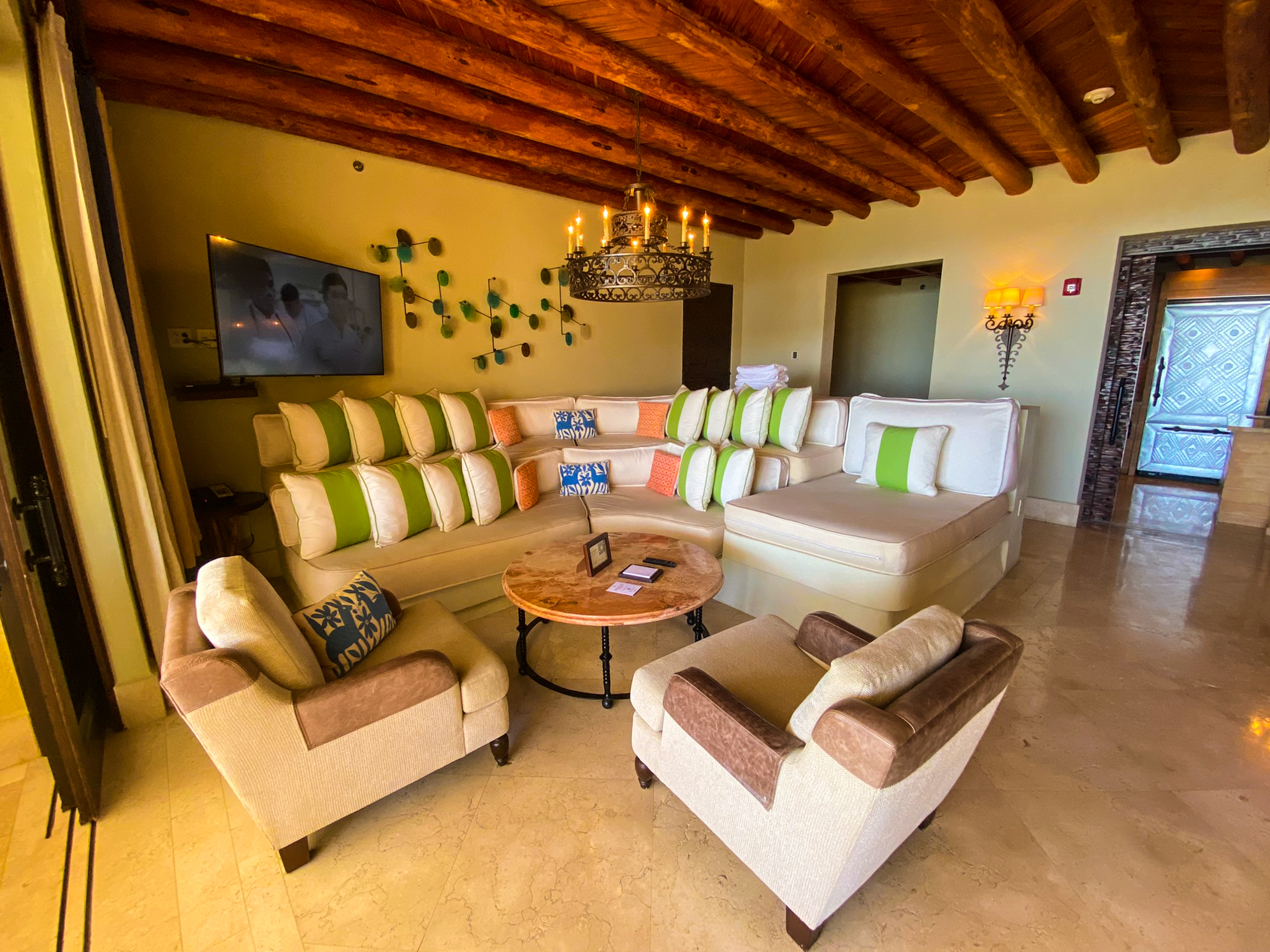 Waldorf Astoria Los Cabos Pedregal Two Bedroom Ocean View Villa with Plunge Pool living room couch