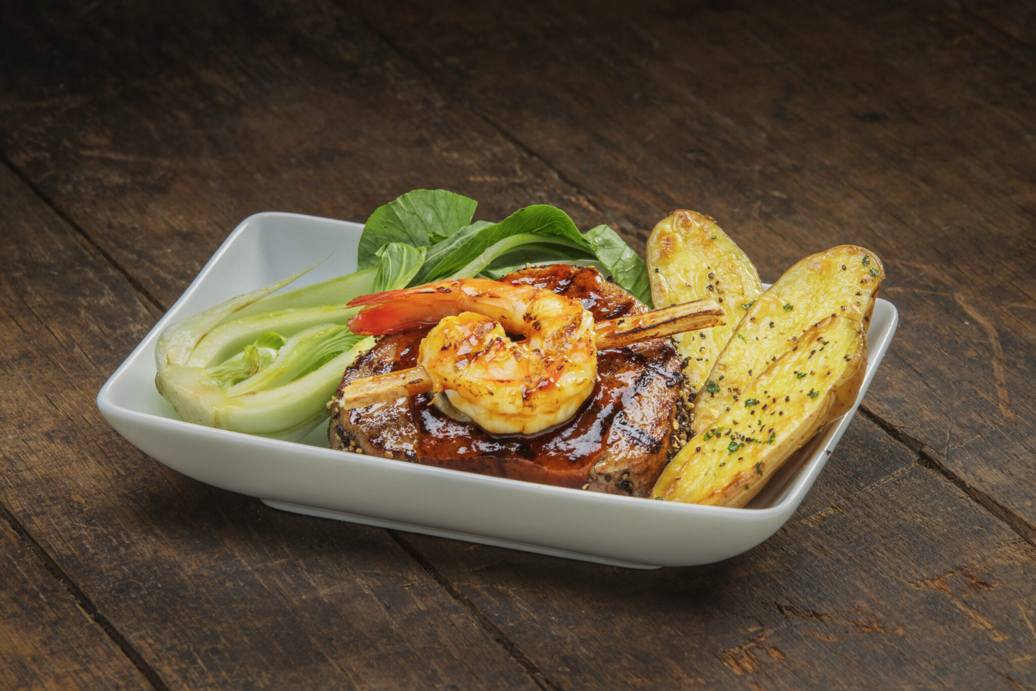 American Airlines Flagship Business Sam Choy's Short Haul Hawaii Surf and Turf