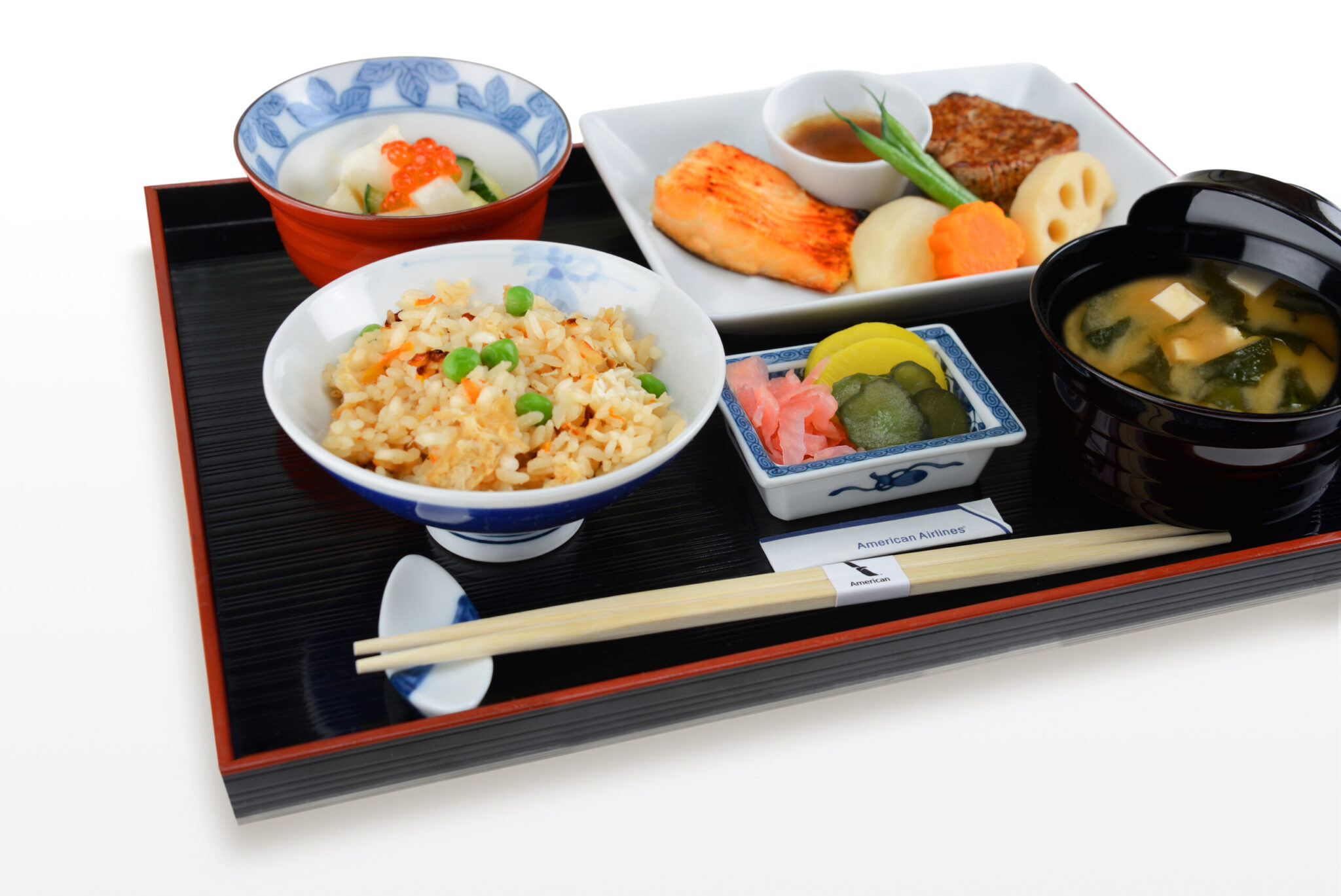 American Airlines Flagship First Asian Dinner Tray