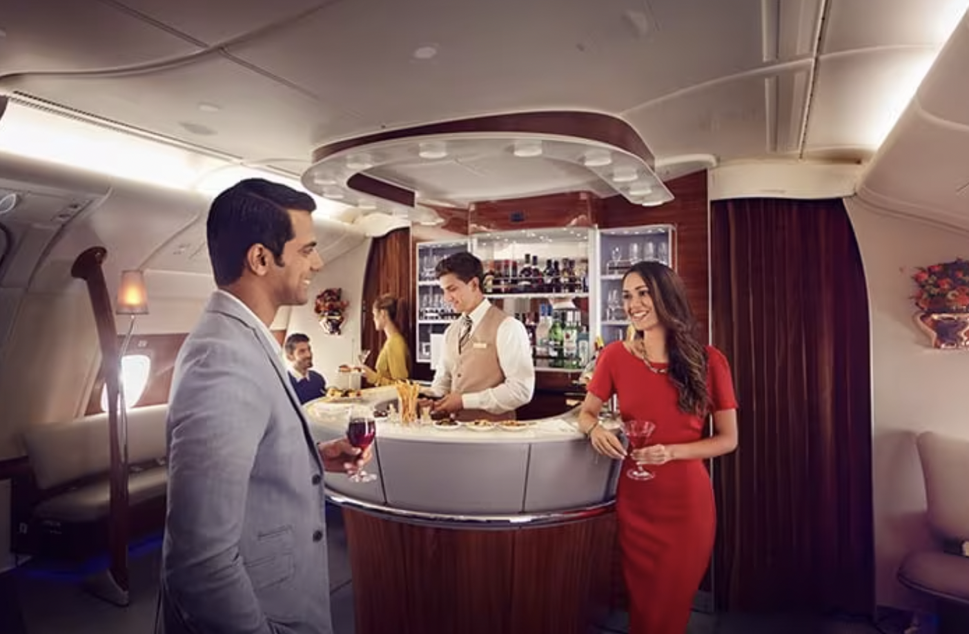 Emirates Business Class Onboard Lounge on A380