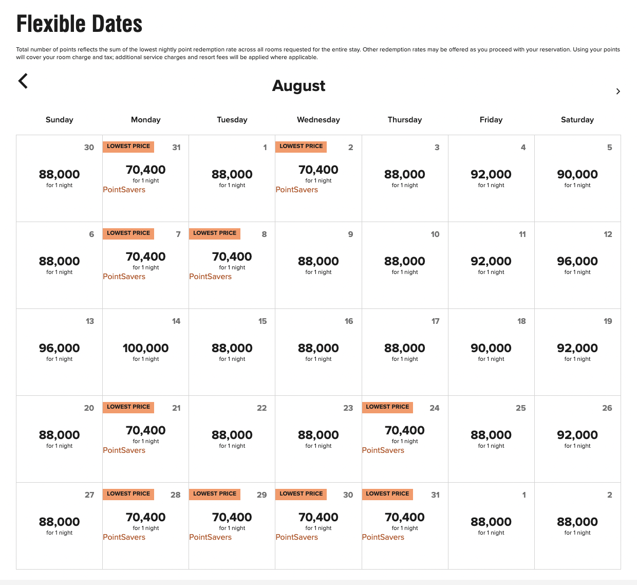 Marriott-Bonvoy-Flexible-Dates-Per-Month