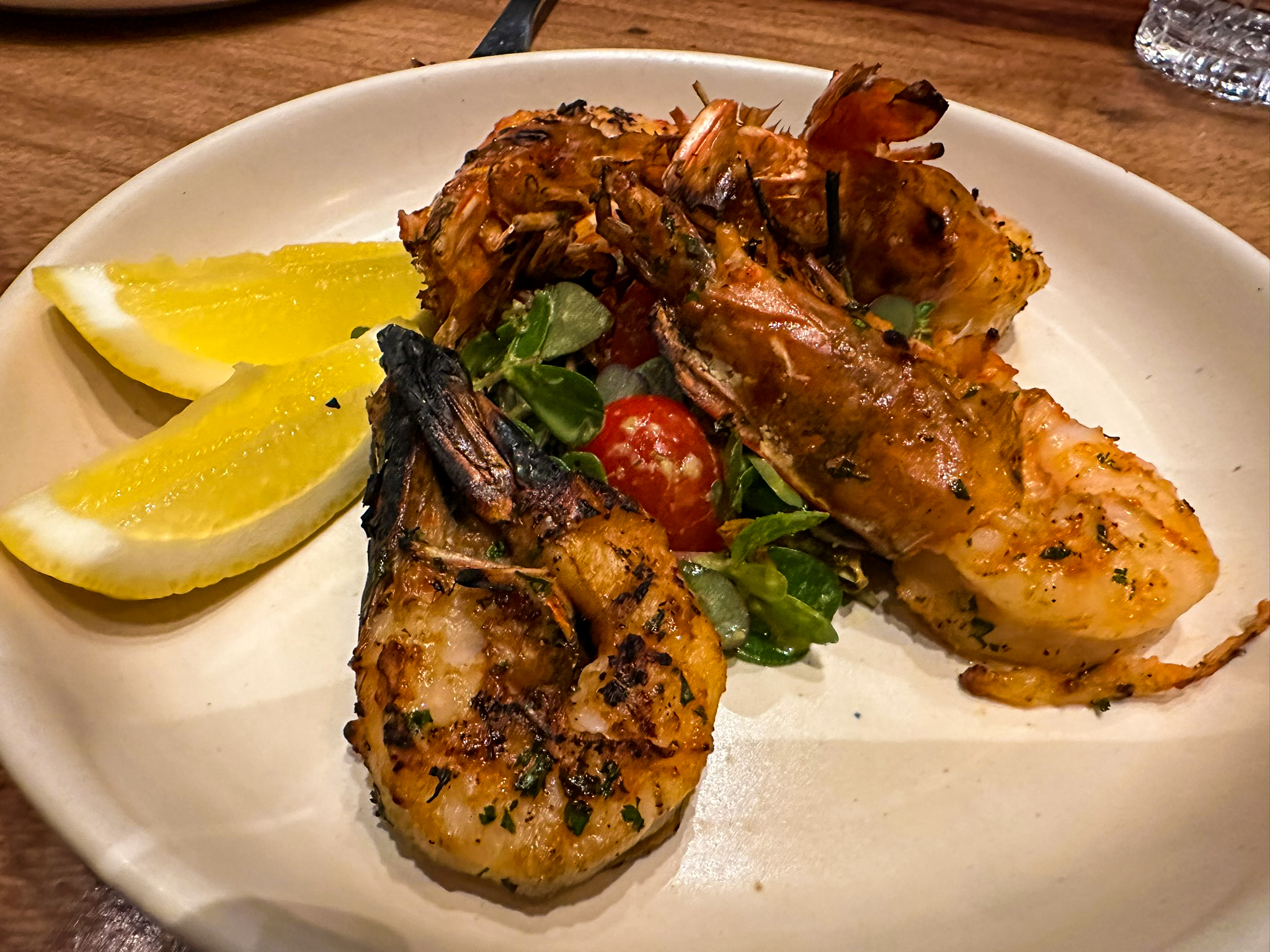 One&Only Mandarina Allora grilled blue shrimp