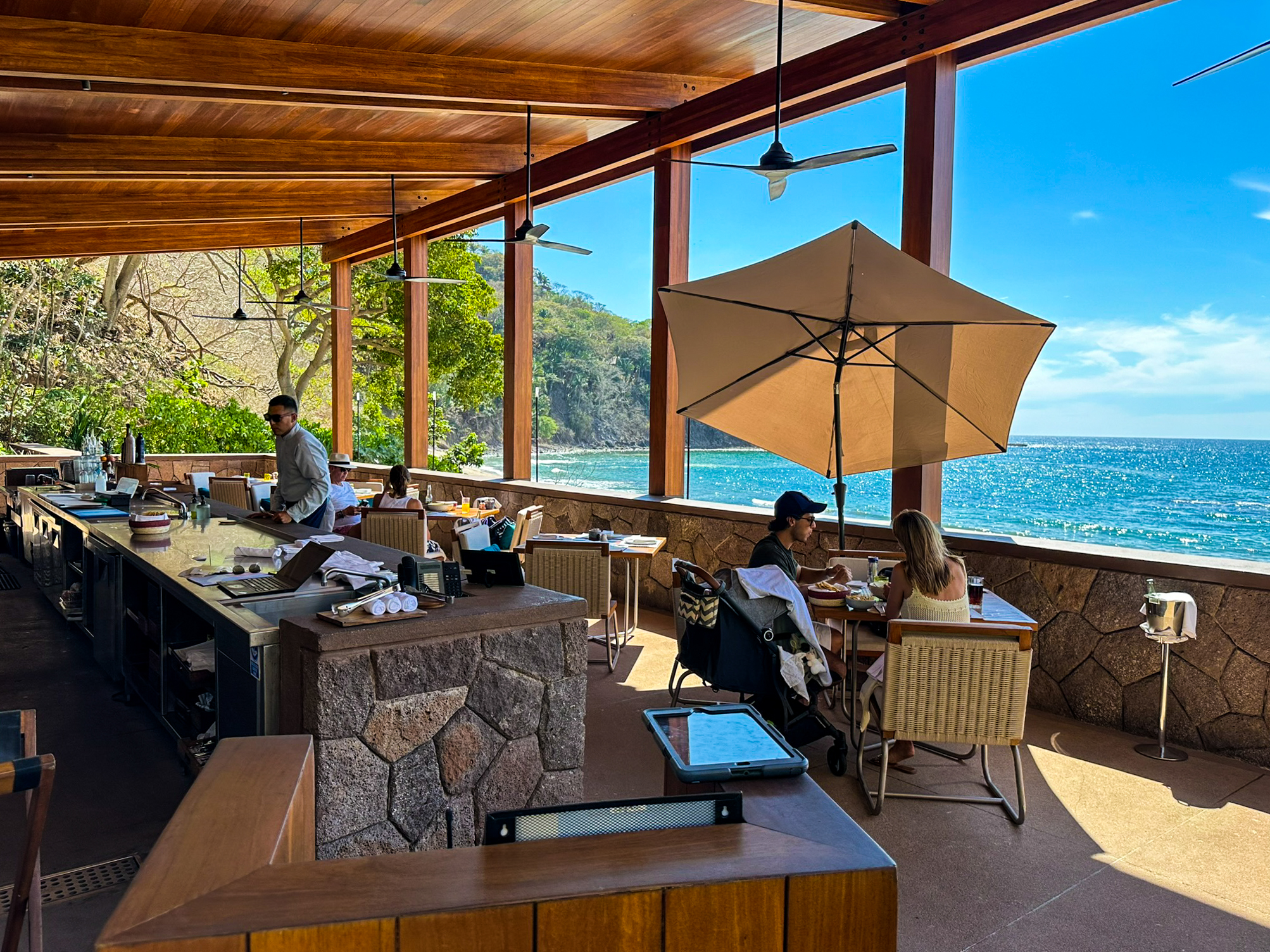 One&Only Mandarina Jetty Beach Club shaded seating